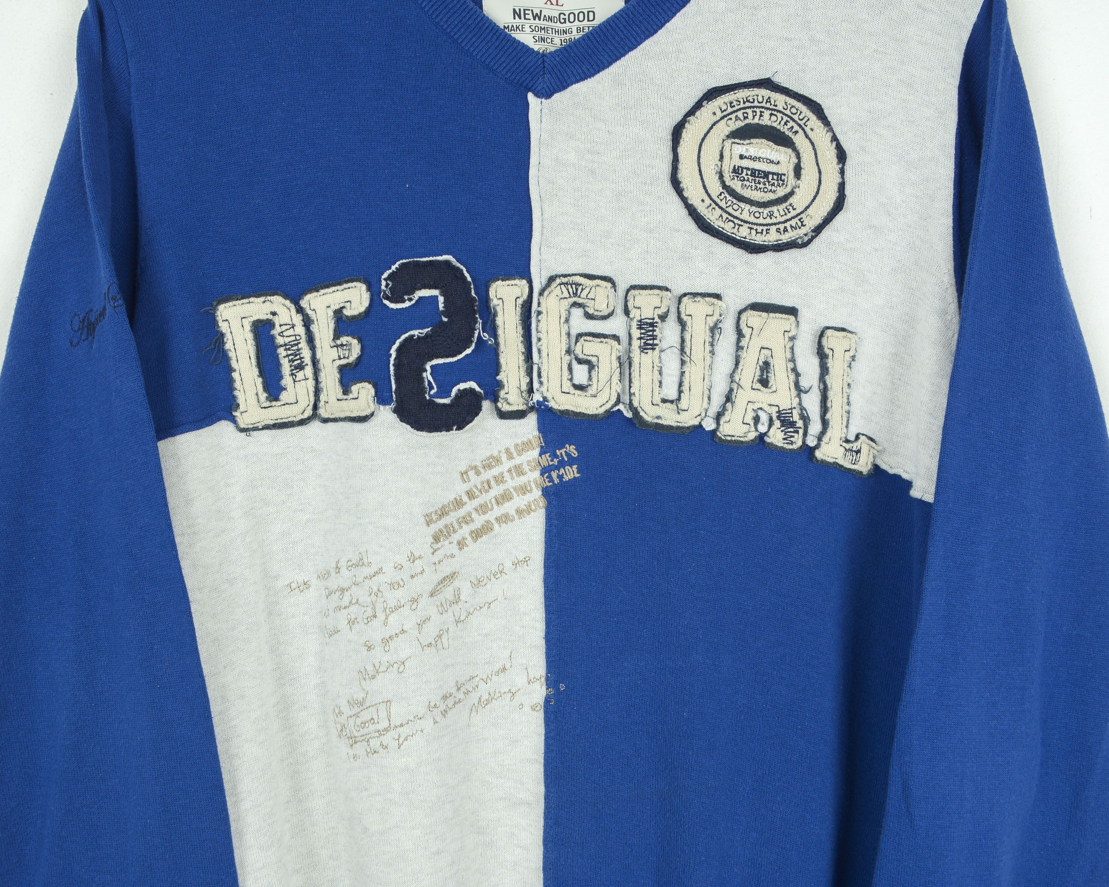 Desigual XL V-Neck Sweater Casual Pullover Jumper Top Size US XL / EU 56 / 4 - 5 Thumbnail