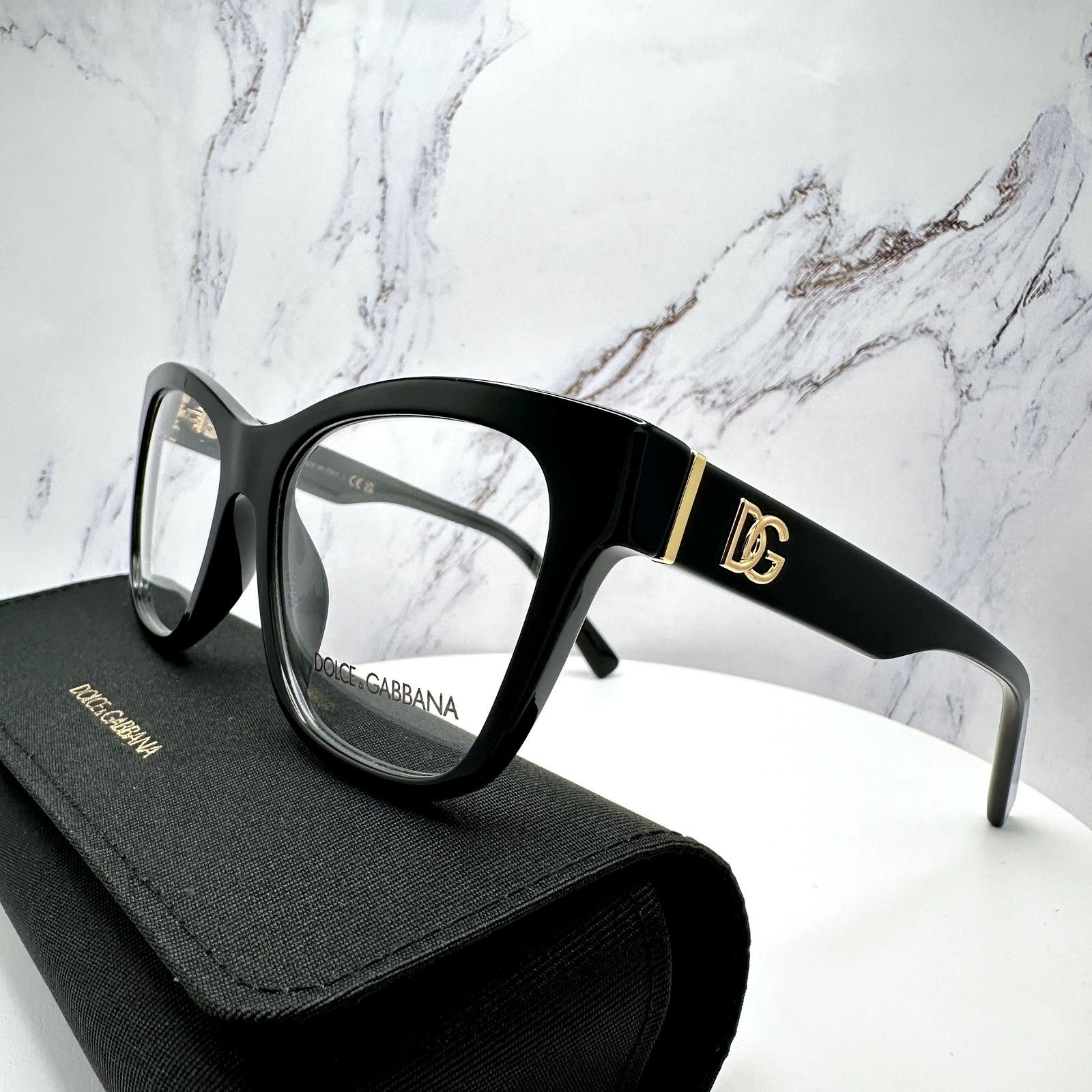 Dolce & Gabbana New Dolce&Gabbana Eyeglasses Black Square Gold Metal Frames Size ONE SIZE - 22 Thumbnail