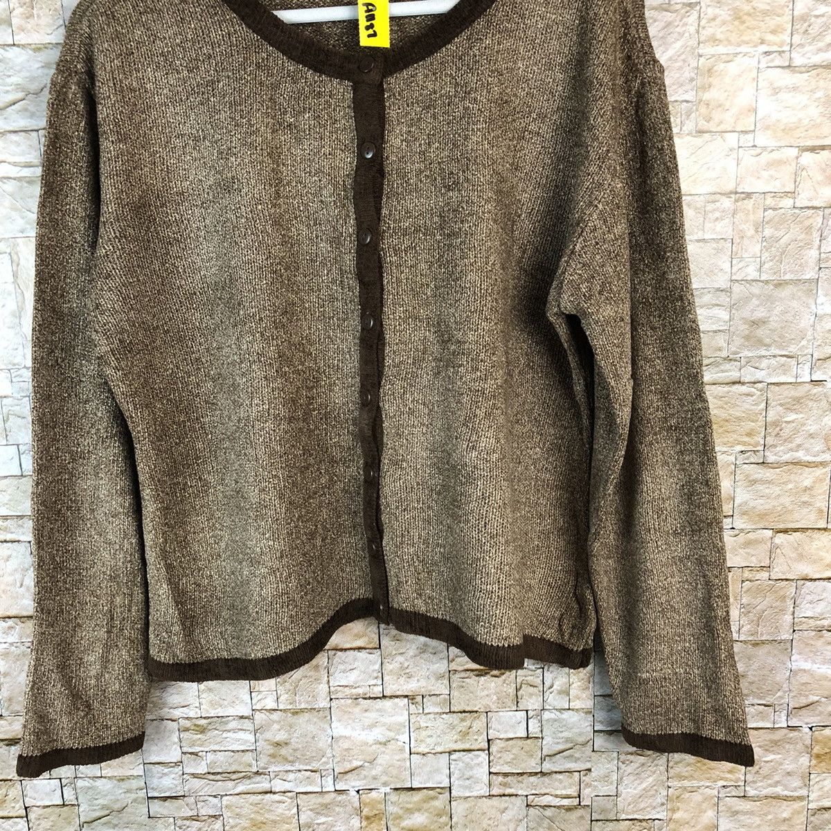 Japanese Brand Vent Violet Brown Cardigan Knitwear #A1187 Size US L / EU 52-54 / 3 - 6 Thumbnail