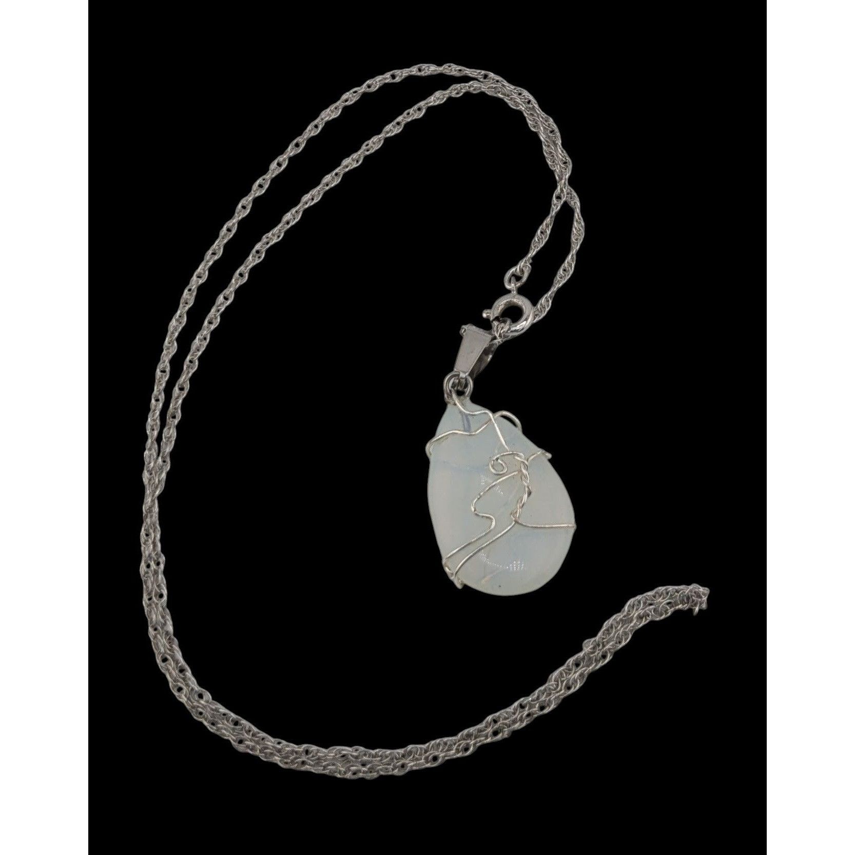 Handmade Handmade Witchy Moonstone Pendant Necklace With Sterling Sil Size ONE SIZE - 2 Thumbnail