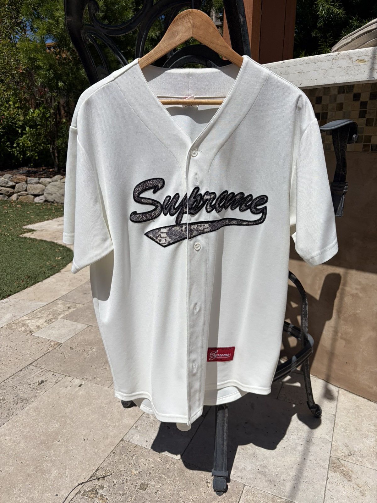 SUPREME snake skin baseball jersey