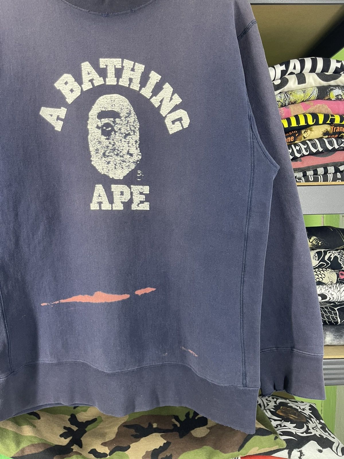 Bape Vintage A Bathing Ape (BAPE) Distressed swetshirt Size US M / EU 48-50 / 2 - 4 Thumbnail