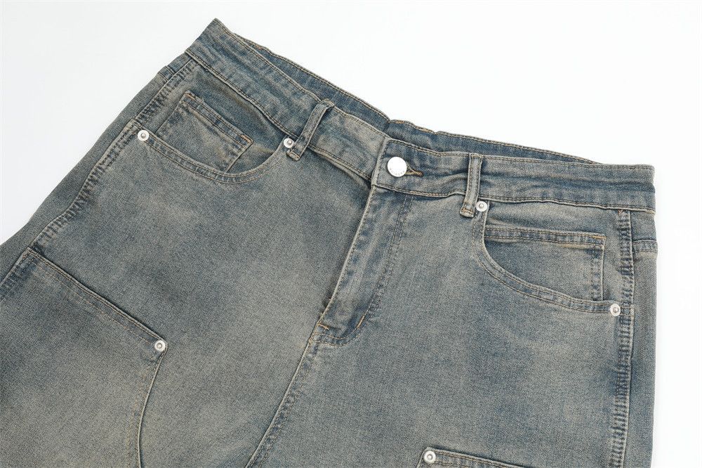 Vintage Men's hippie patchwork distressed washed flared jeans Size US 32 / EU 48 - 3 Thumbnail