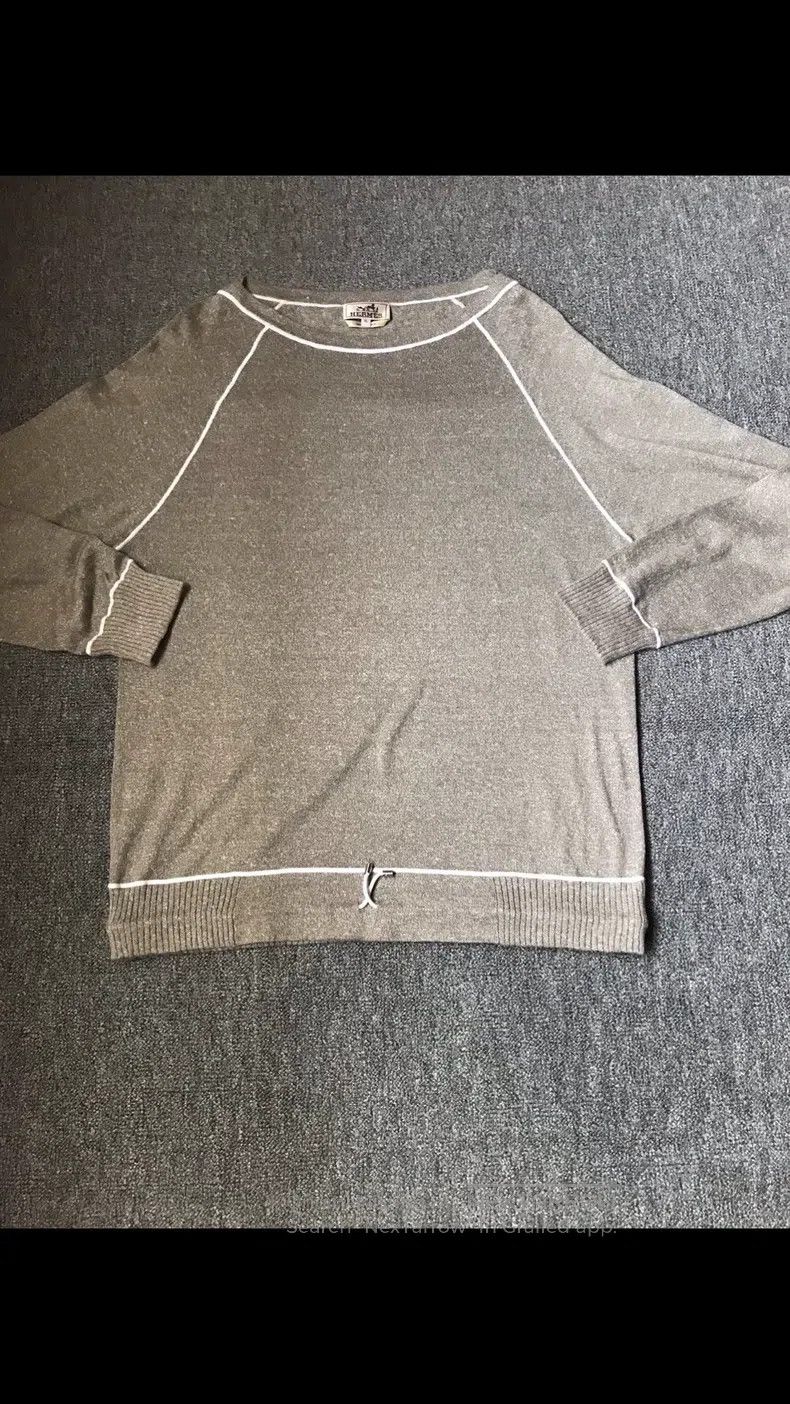 Hermes Hermes Knitted sweater, cotton and linen material, versati Size US XL / EU 56 / 4 - 3 Thumbnail