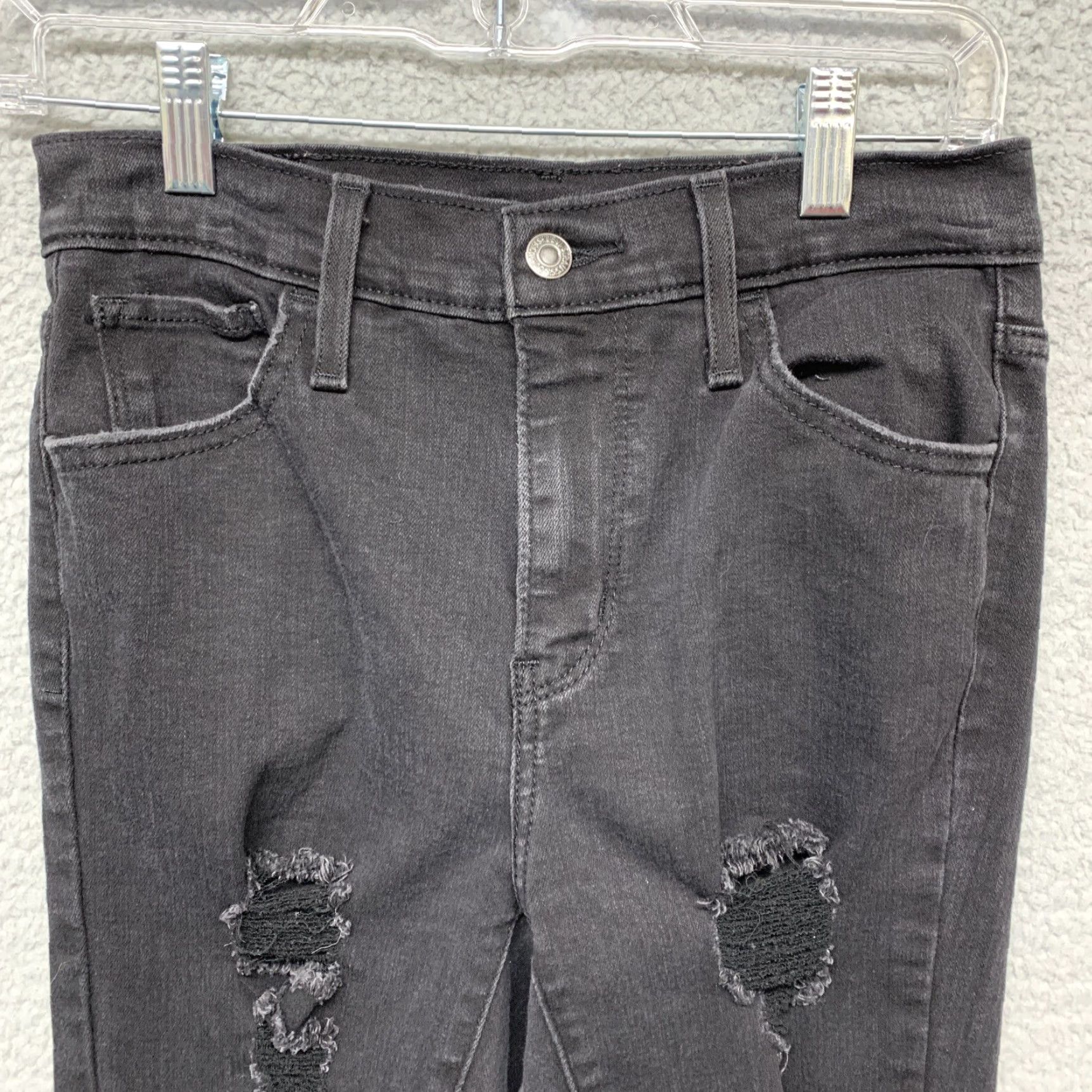 Levi's Levi's 720 Skinny Jeans Black Women’s 26W 30L Designer Distressed Levis Jeans Slim 5-Pocket Denim Mid Rise Regular Size 9, Belt Loops Womens Size 26" / US 2 / IT 38 - 2 Thumbnail