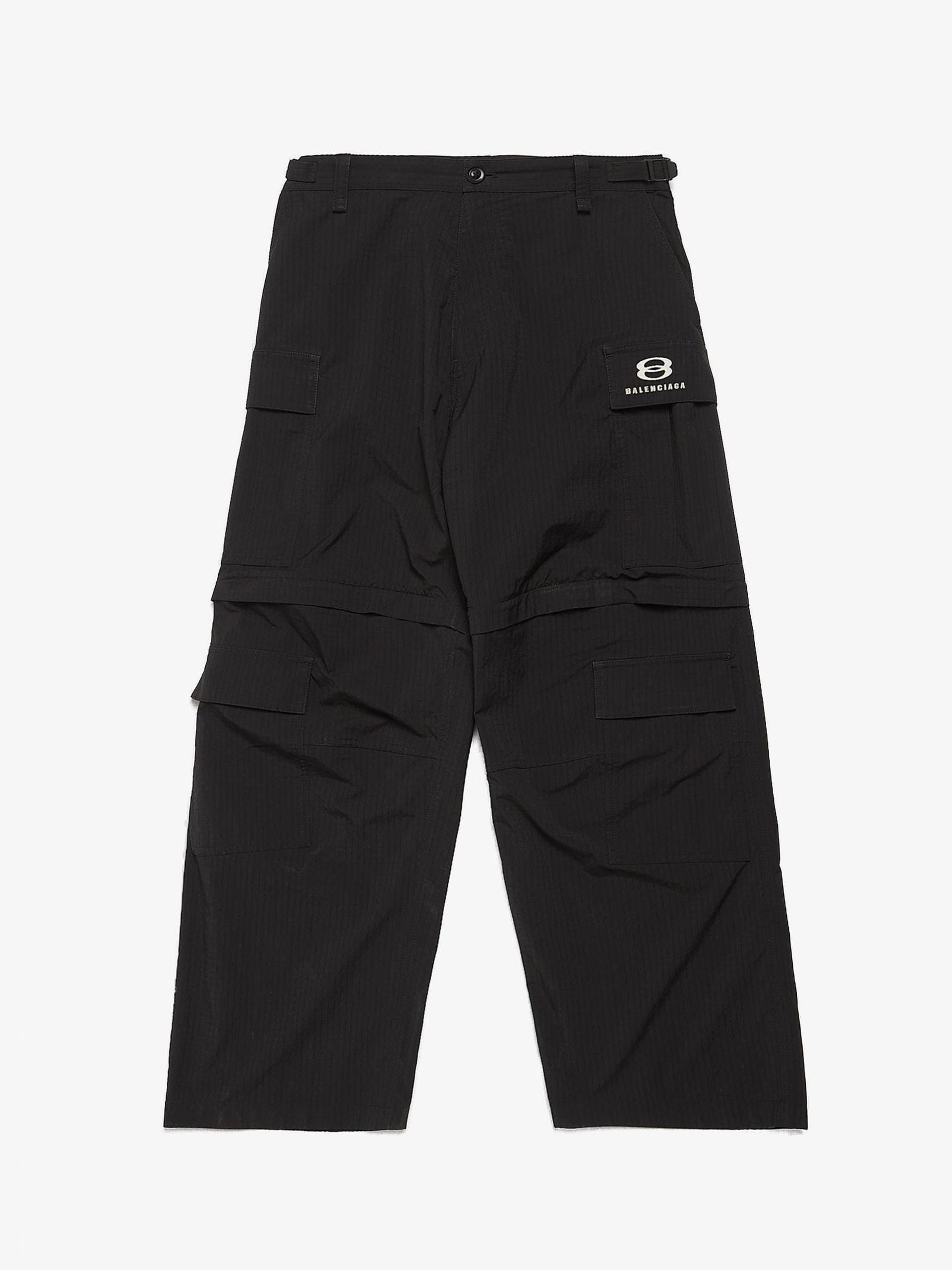 Zip-Off Ripstop Cargo Pants in Black