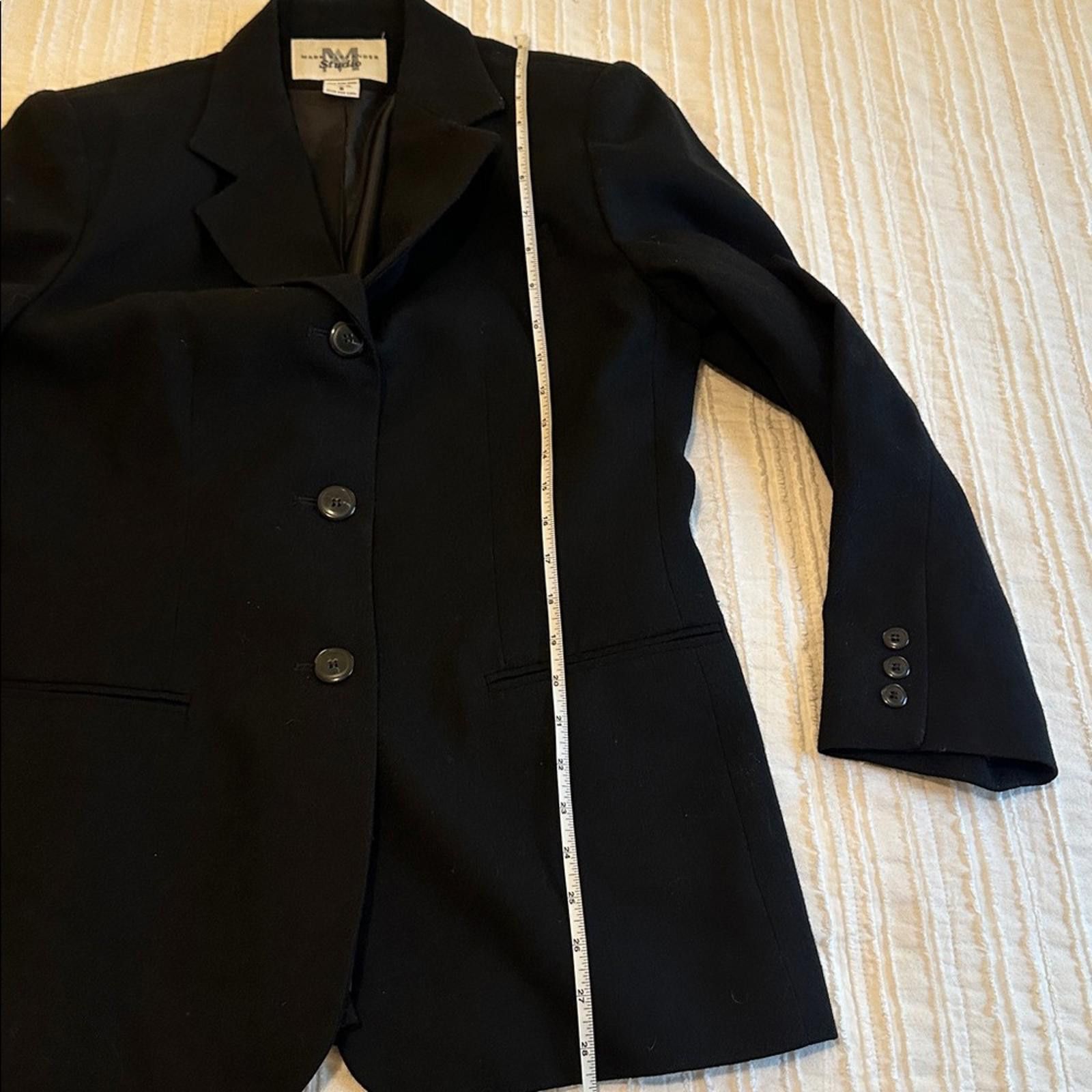 Other Mark Alexander sz 8 100% Wool Blazer Black Pockets 90’s Y2K Size M / US 6-8 / IT 42-44 - 8 Thumbnail