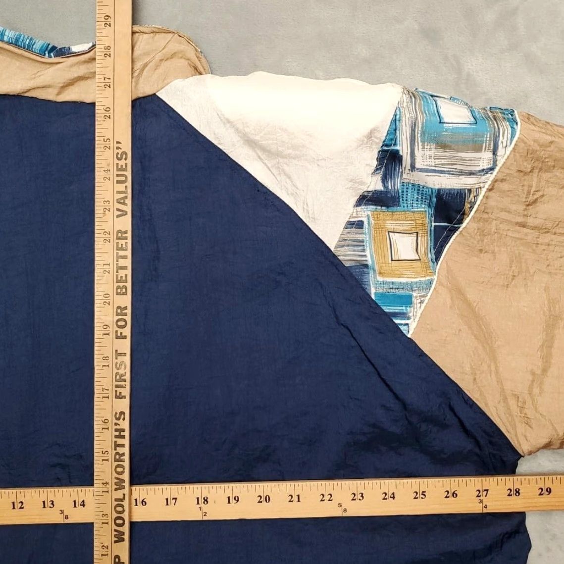 Vintage VINTAGE Bold Spirit Jacket Womens Plus 2X Blue Geometric Windbreaker 90s Retro Outerwear Full Zip Lightweight Pockets Size XXL / US 16-18 / IT 52-54 - 6 Thumbnail