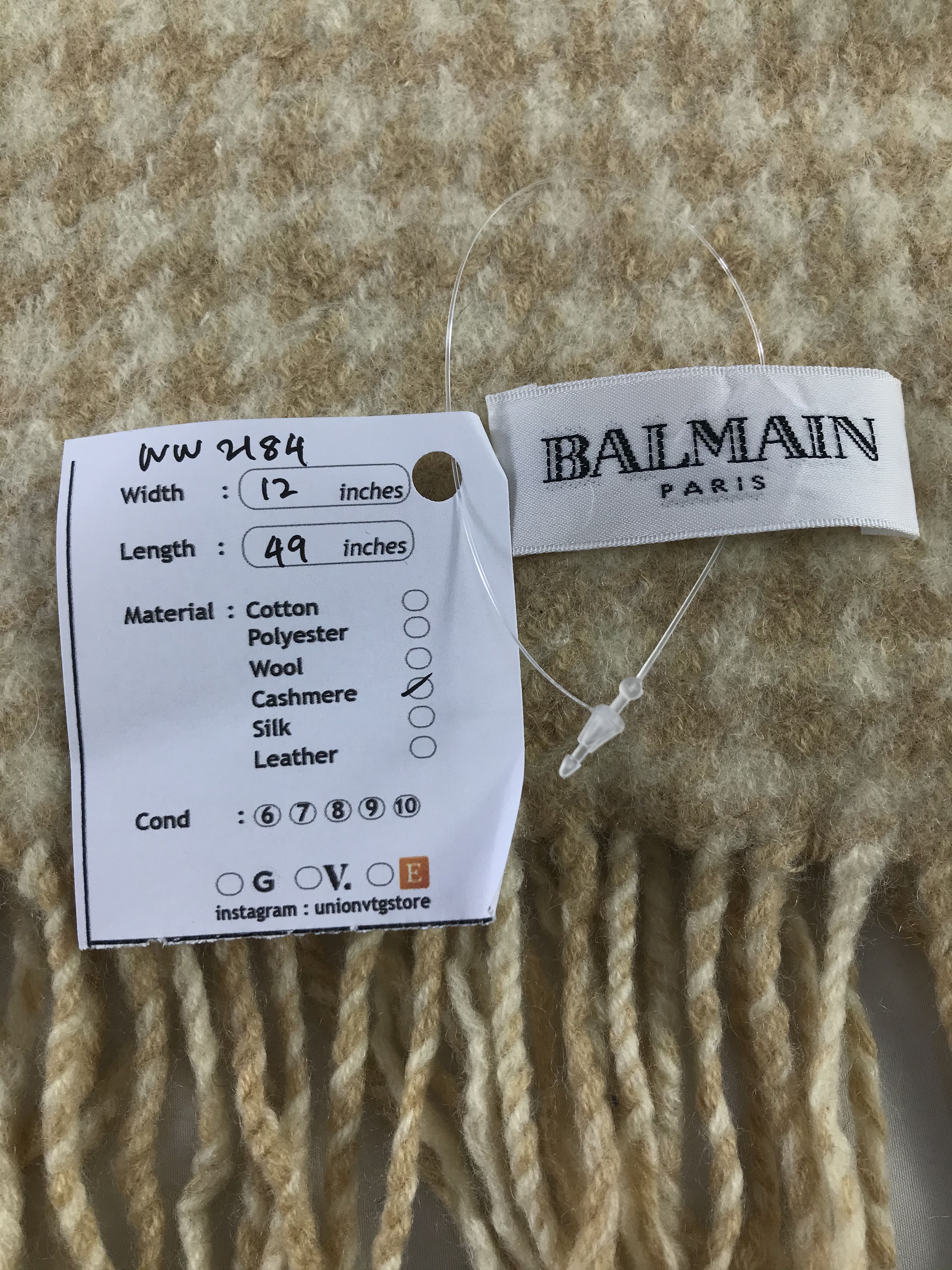 Balmain Balmain Houndstooth Scarf / Muffler / Neckwear - WW2184 Size ONE SIZE - 4 Thumbnail