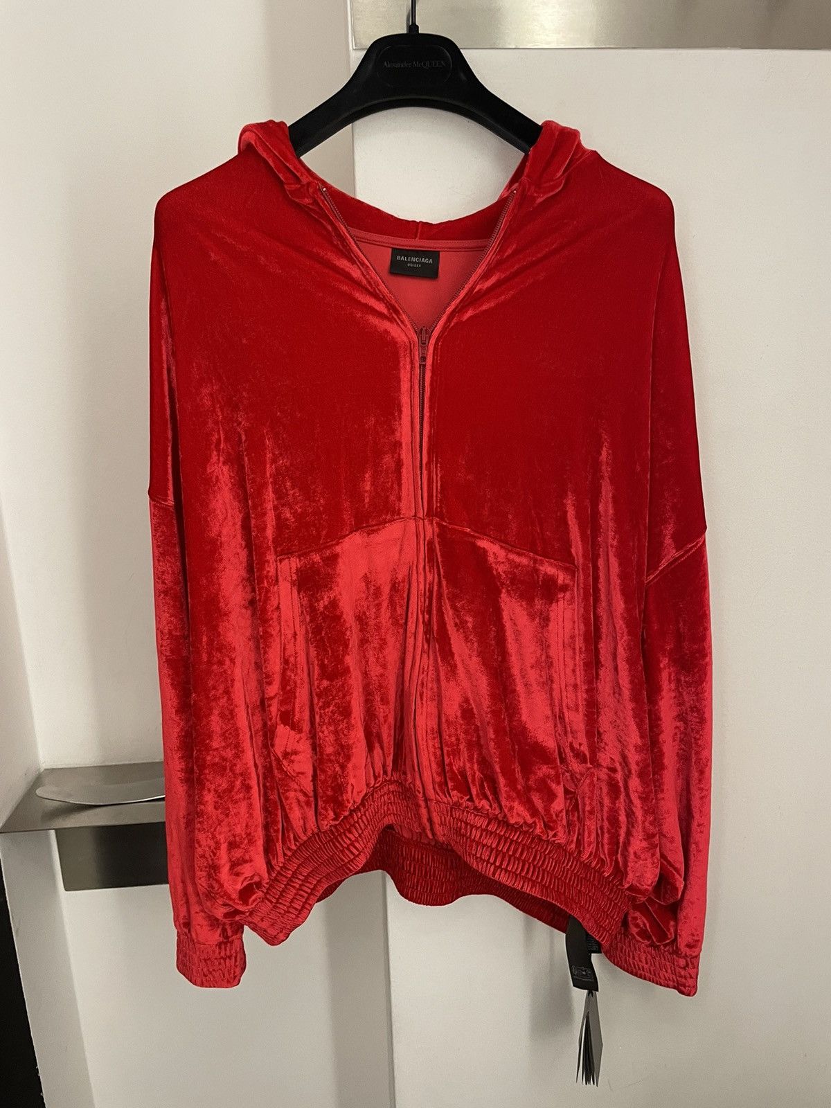 Balenciaga Velour zip-up hoodie Size S / US 4 / IT 40 - 1 Thumbnail