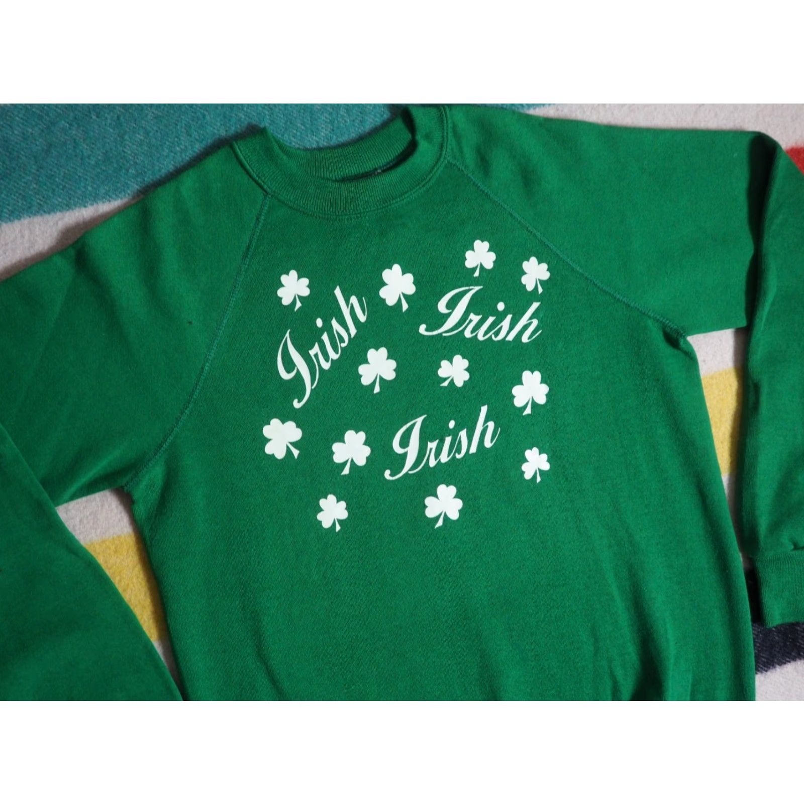 Vintage VINTAGE Bassett Walker Sweatshirt 80s 90s Pullover Crew Neck Green Graphic Print M Mens Size US M / EU 48-50 / 2 - 2 Thumbnail