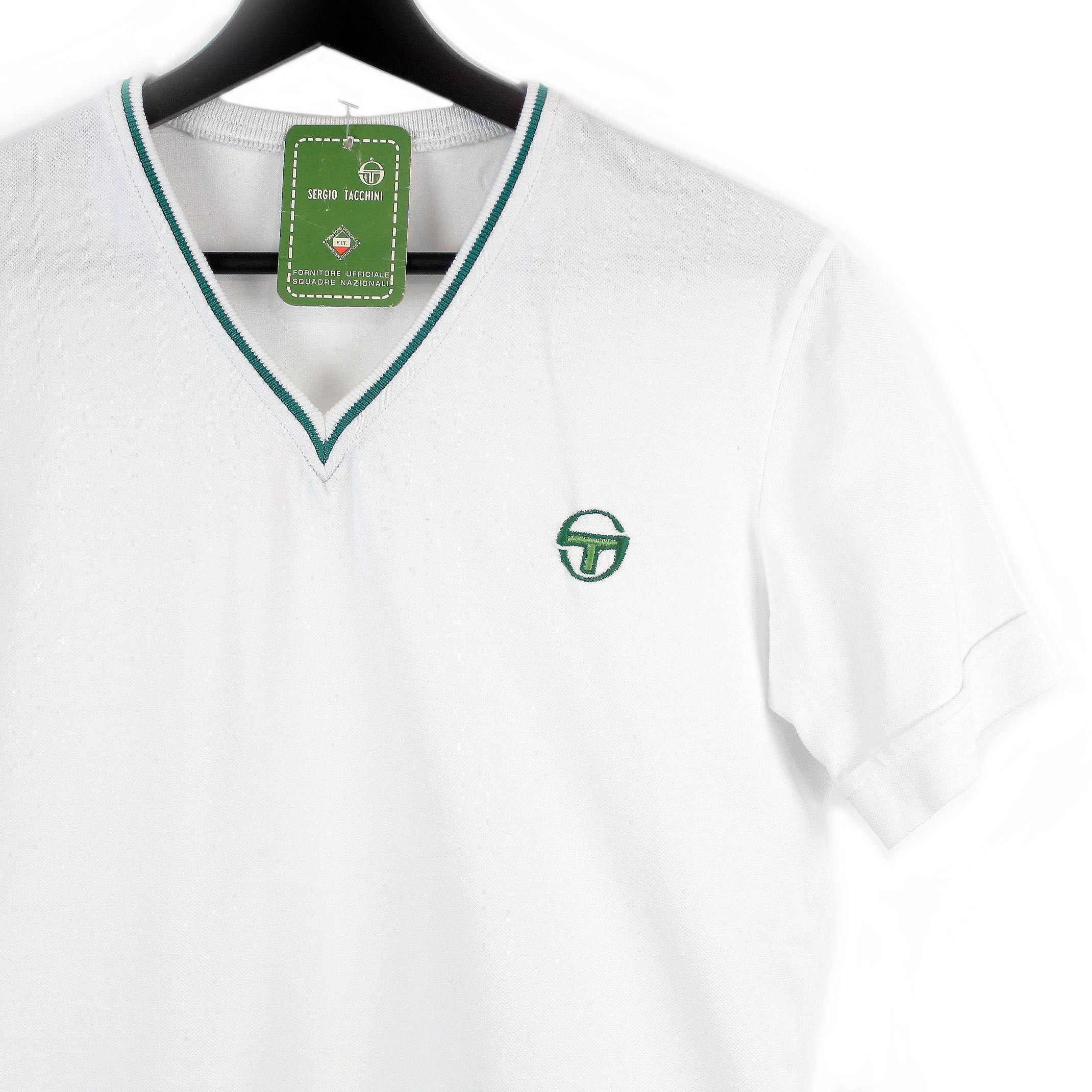 Sergio Tacchini DS 80s vintage Sergio Tacchini T-shirt V-neck white tennis Size M / US 6-8 / IT 42-44 - 3 Thumbnail