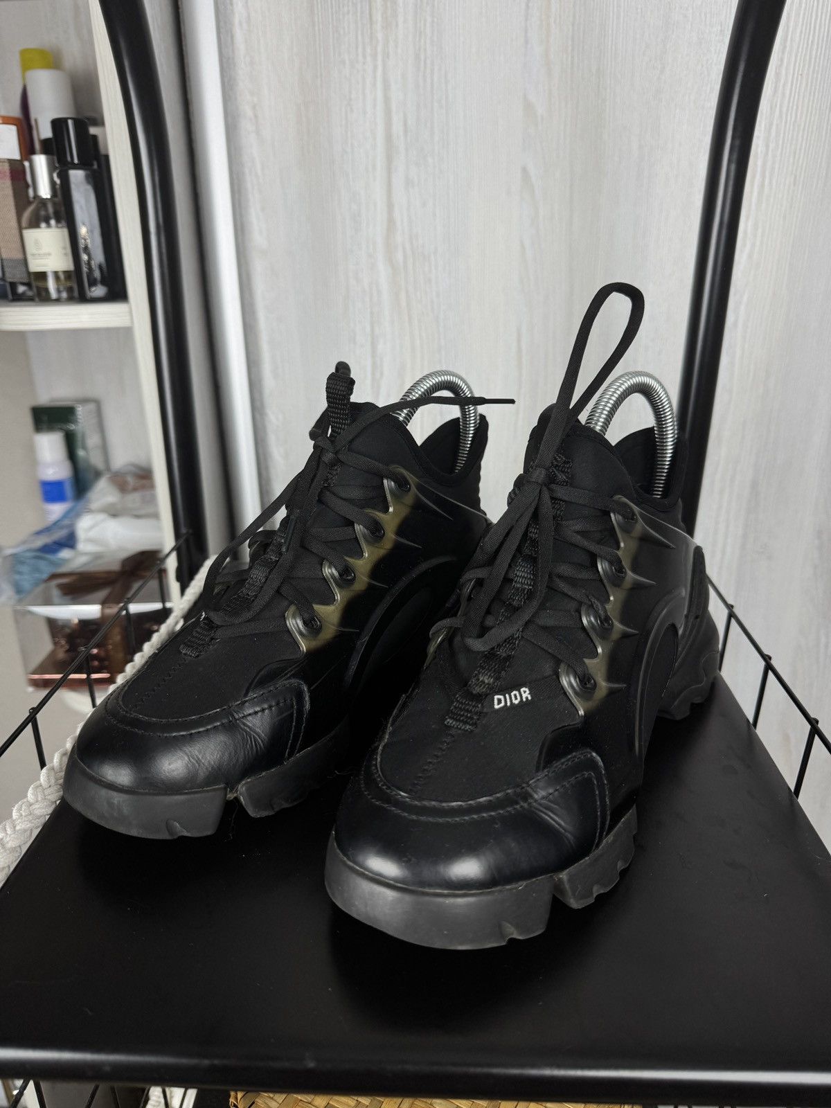 Christian Dior Monsieur Dior Black Fabric Leather D-Connect Lace Up Sneakers Size US 7.5 / IT 37.5 - 9 Thumbnail