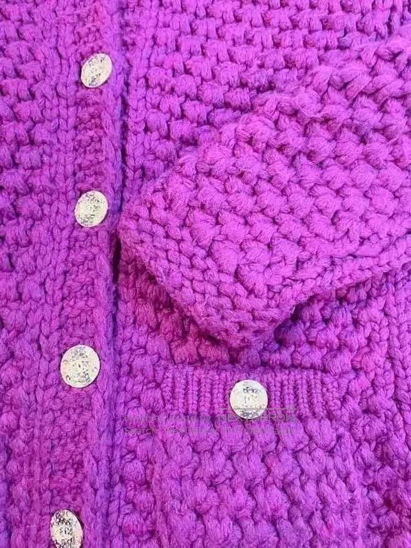 Chanel Chanel Handmade workshop series thick line purple wool coa Size XS / US 0-2 / IT 36-38 - 5 Thumbnail