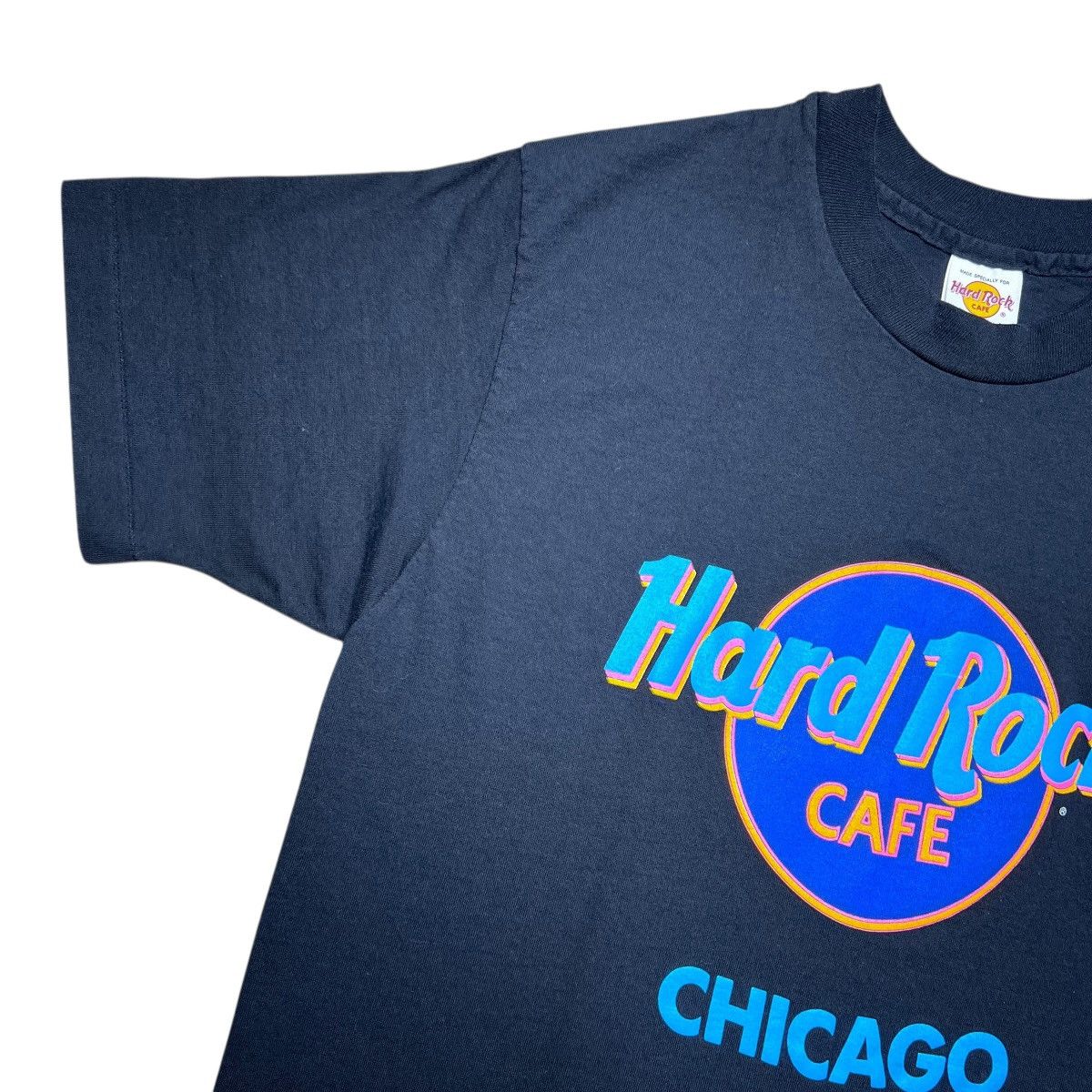 Hard Rock Cafe Vintage 1990s Hard Rock Cafe Chicago Black Single Stitch Tee Size US L / EU 52-54 / 3 - 7 Thumbnail