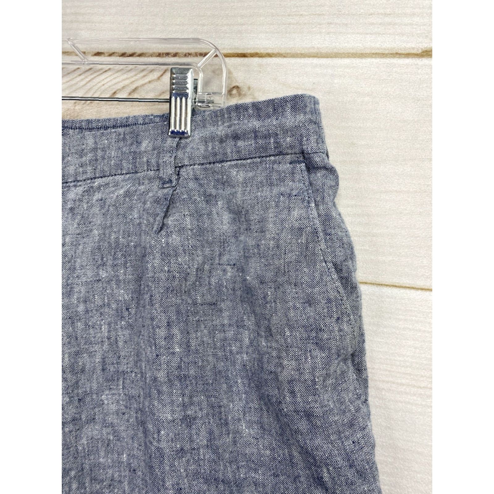 Lands' End VINTAGE Lands' End Linen Pants Womens 20W Blue Pull On Wide-Leg Capri Beach Cruise Size 42" / US 20 - 2 Thumbnail