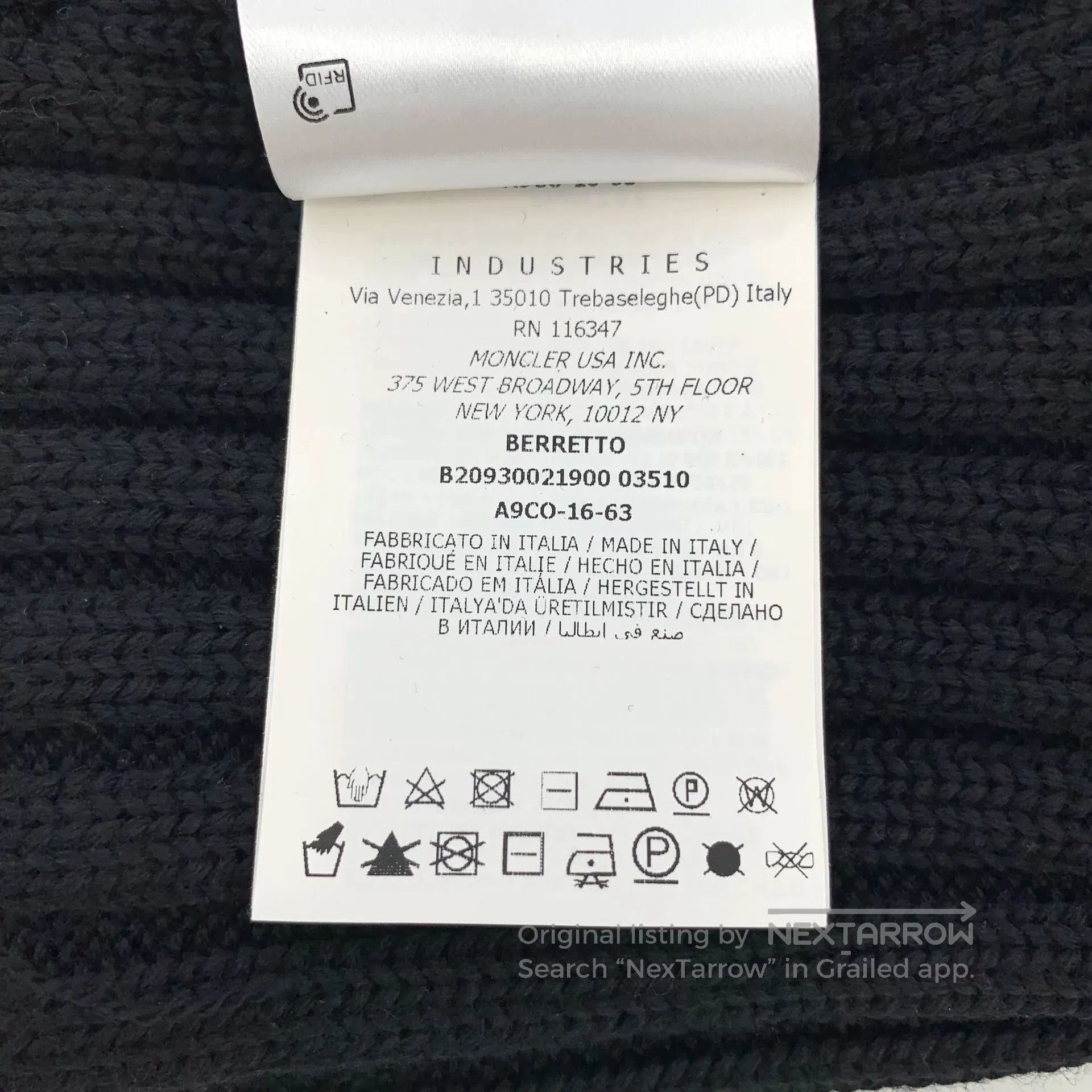 Moncler Moncler Black Logo Wool Knit Beanie. Size ONE SIZE - 8 Thumbnail