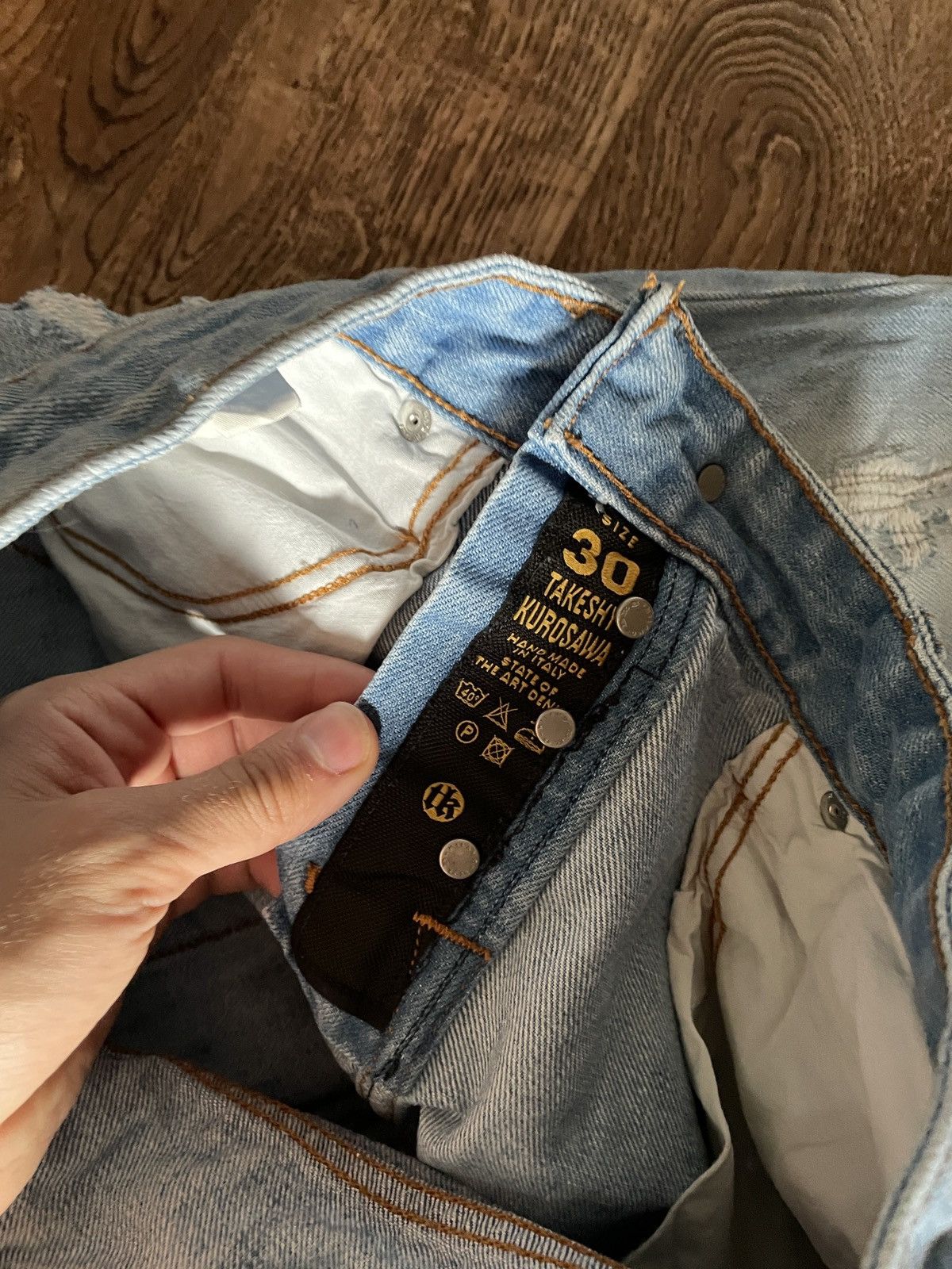 Japanese Brand Takeshy Kurosawa distressed patches Selvedge Denim Jeans Size US 30 / EU 46 - 6 Thumbnail