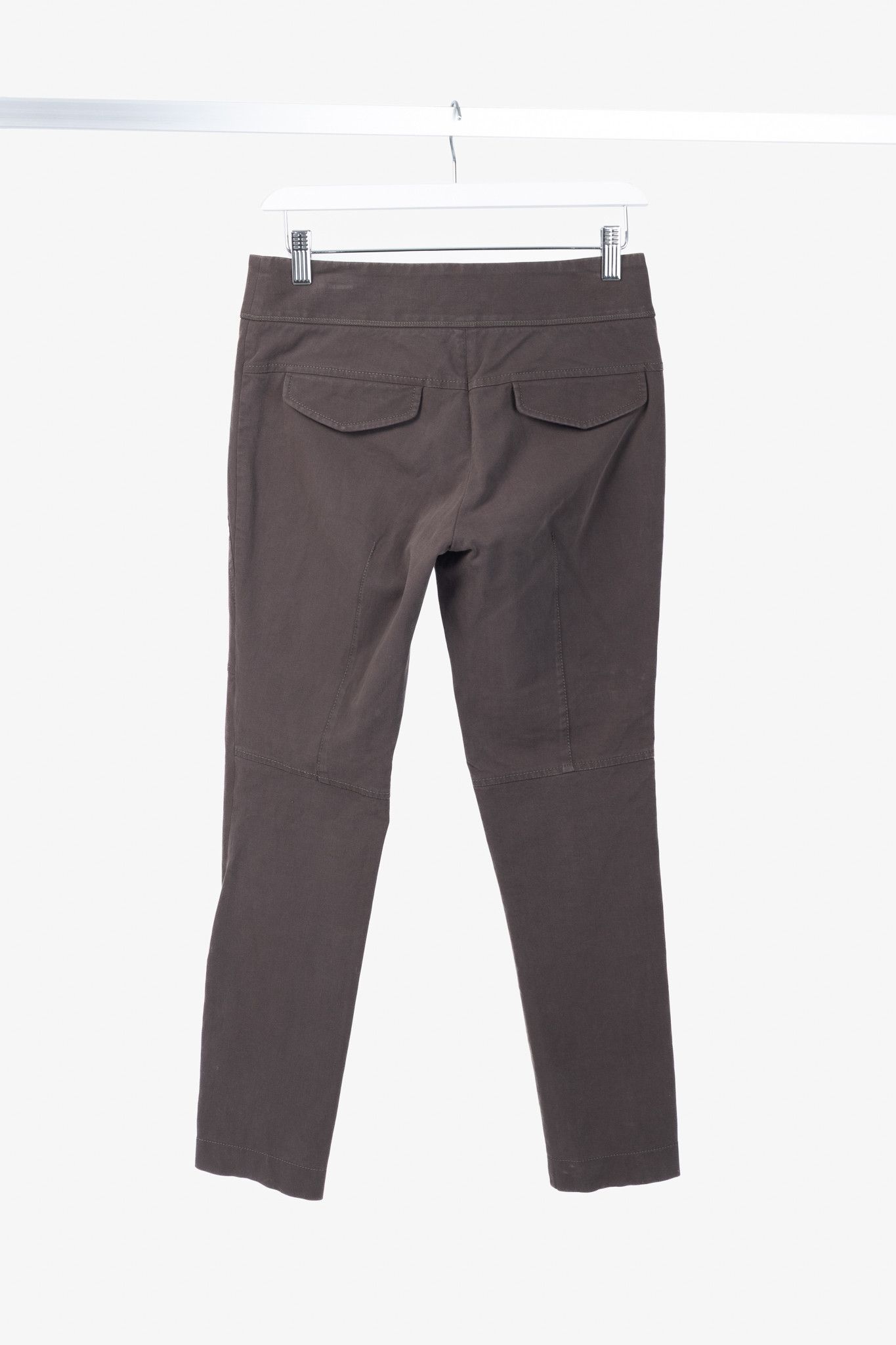 Brunello Cucinelli Brunello Cucinelli Brown Cotton-Twill Equestrian Trousers Size 27" / US 4 / IT 40 - 2 Thumbnail