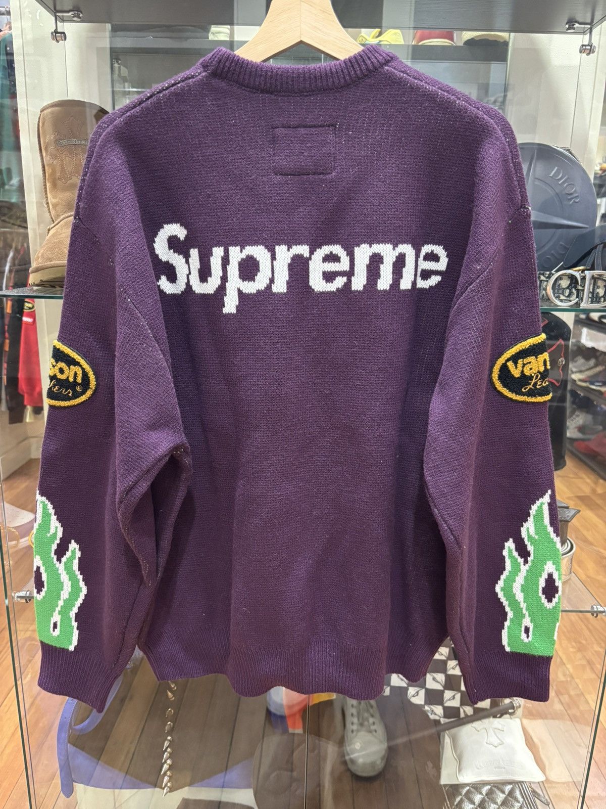 Supreme × Vanson Leathers Supreme Vanson Knit Flame Sweater Size US L / EU 52-54 / 3 - 2 Thumbnail