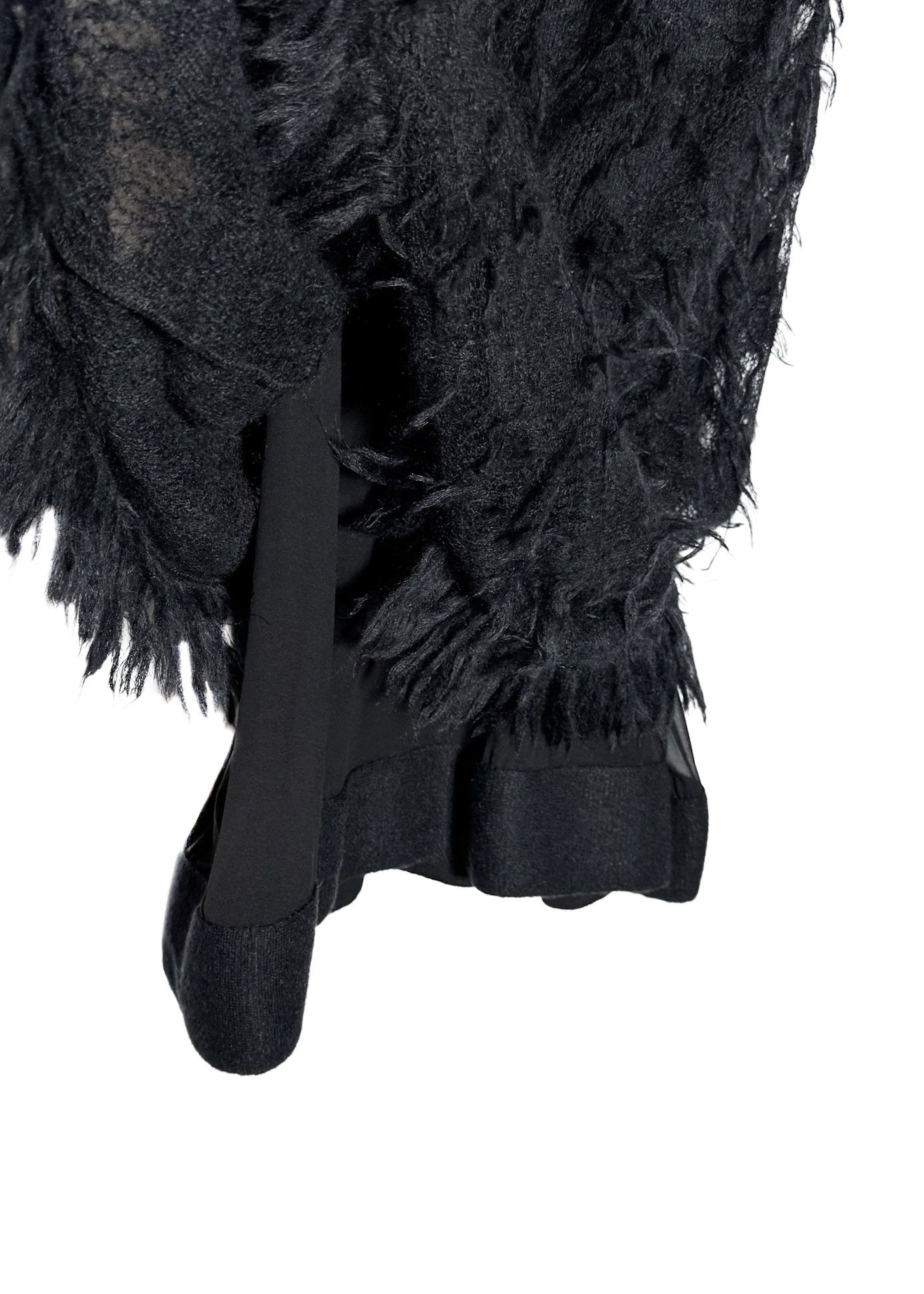 Chanel Chanel FW09 Black Mohair Blend Shift Dress w/ Fringed Shawl Size S / US 4 / IT 40 - 6 Thumbnail