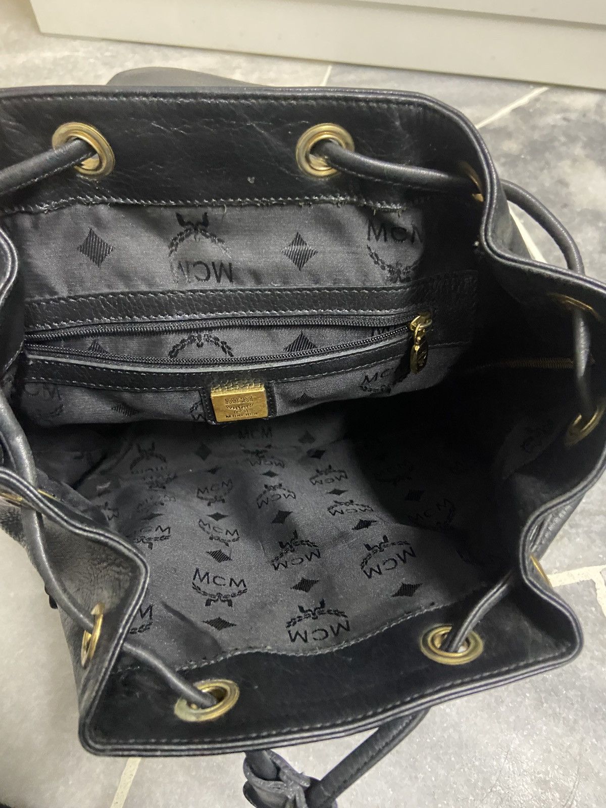 MCM MCM Vintage Black Leather Backpack Size ONE SIZE - 6 Thumbnail