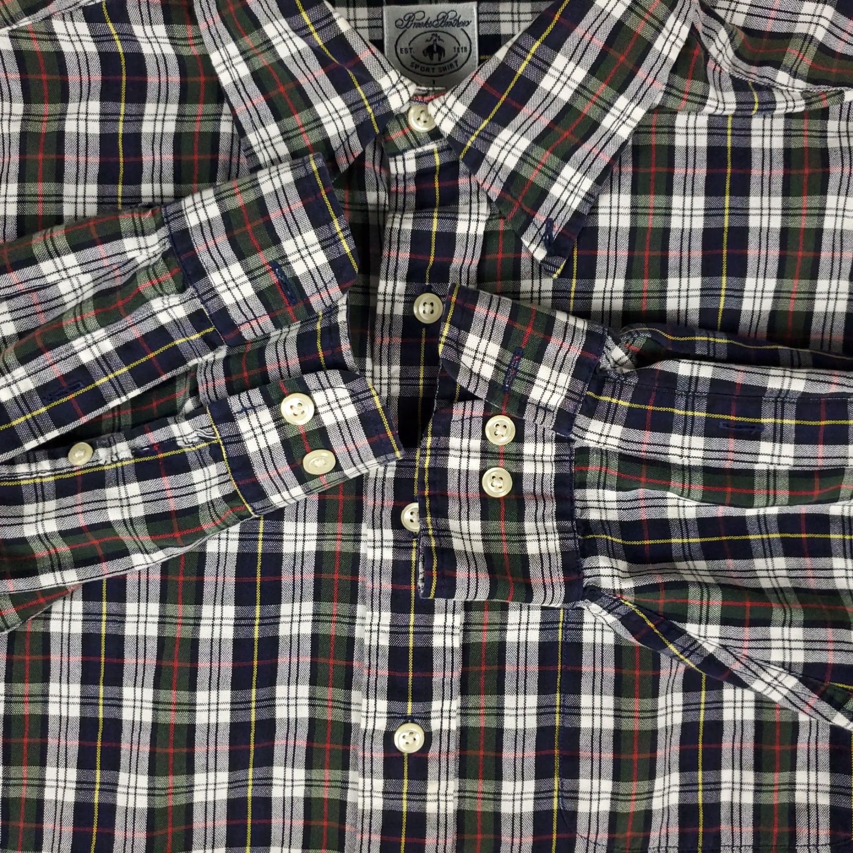 Brooks Brothers Brooks Brothers Shirt Mens Large Blue Plaid Button-Up Long Sleeve Casual Button-Down Collared Classic Preppy American Modern Workwear Size US L / EU 52-54 / 3 - 2 Thumbnail