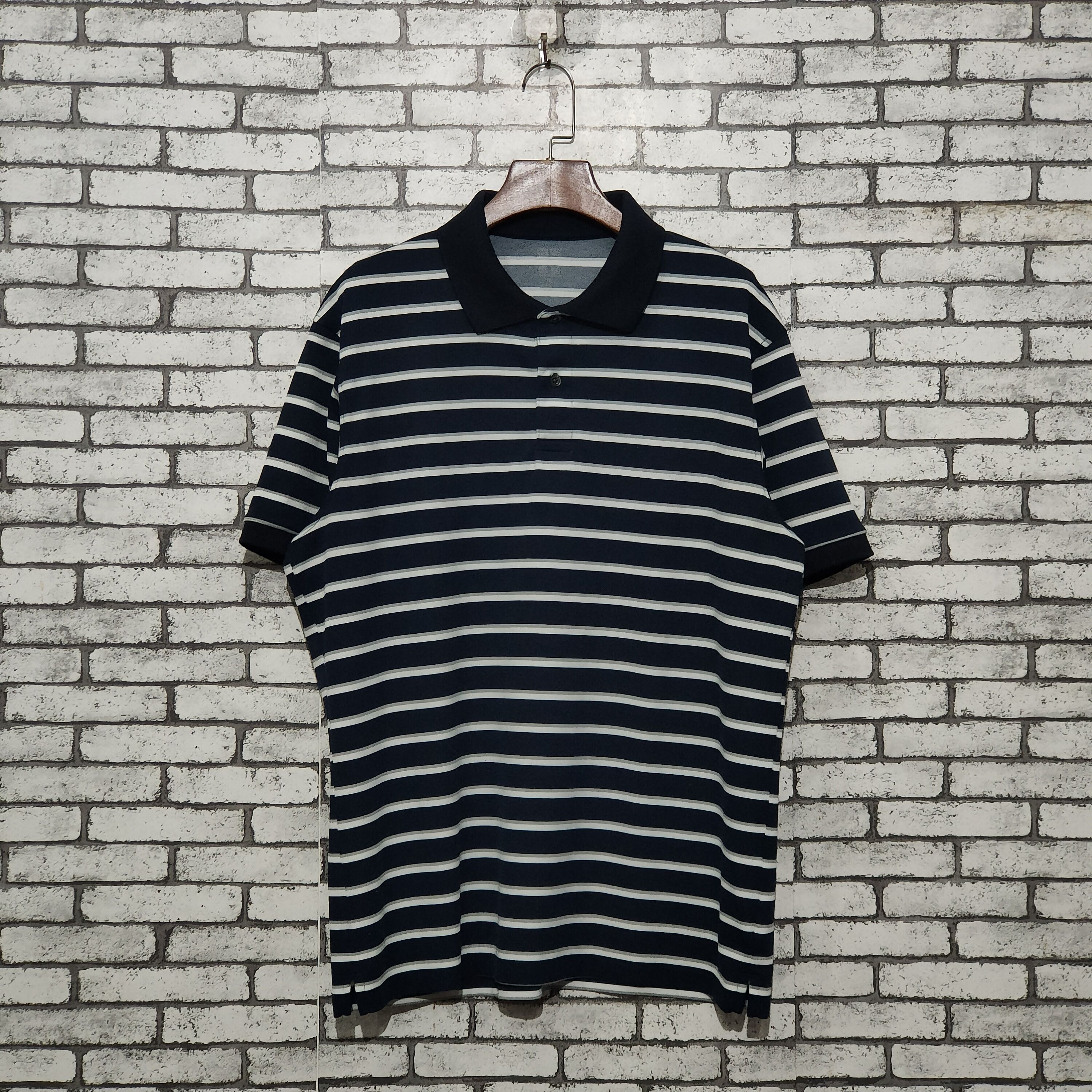 Japanese Brand × Uniqlo 🔥Uniqlo Stripes XL short Sleeve Polo Shirt Size US XL / EU 56 / 4 - 1 Thumbnail