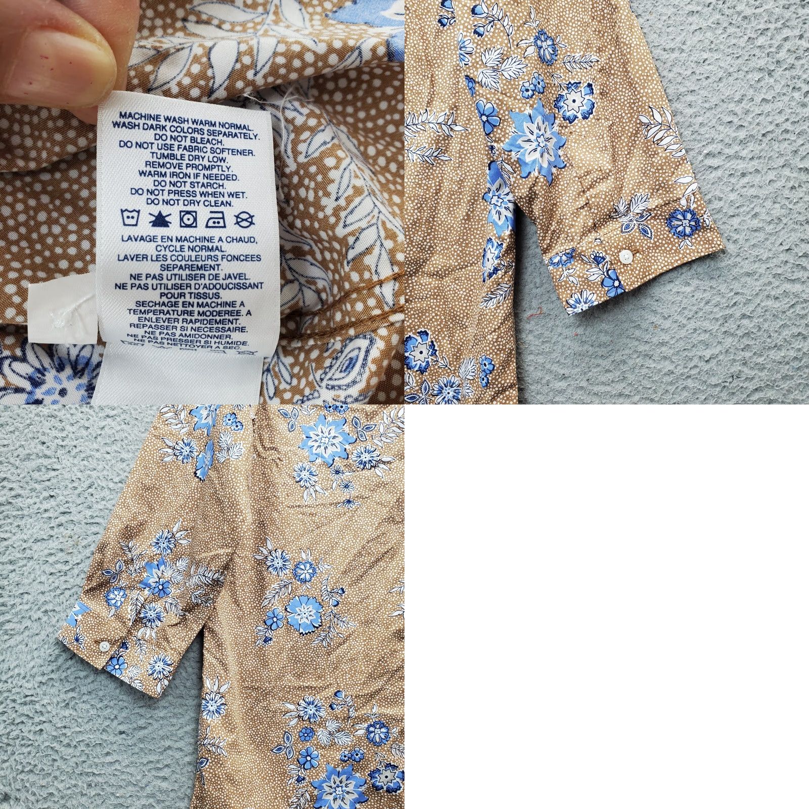 Lands' End Lands' End Casual Shirt Womens Size 10 Multicolor Floral Supima Cotton Non Iron Collared Shirt Size L / US 10 / IT 46 - 8 Thumbnail