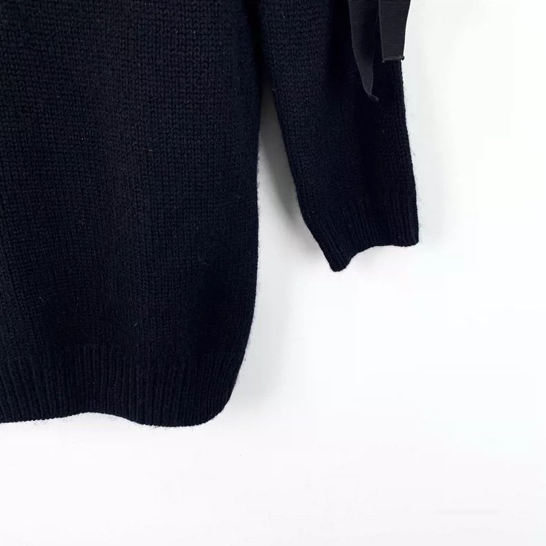 Fendi FENDI Black knitted sweater with a ribbon tie at the round Size XXS / US 00 / IT 34 - 4 Thumbnail