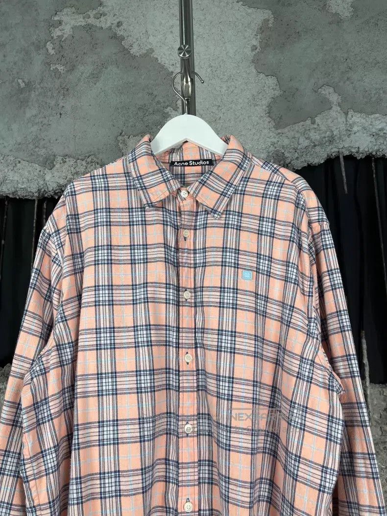 Acne Studios Acne Studios Blue, Pink, and Gray Plaid Smile Long Sleeve Size US M / EU 48-50 / 2 - 3 Thumbnail