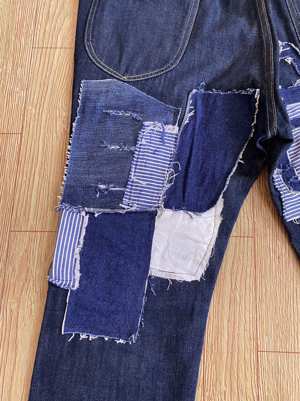 Kapital Rare Vintage Kapital Sashiko Boro Buckle Back Denim 1990s Size US 33 - 8 Thumbnail