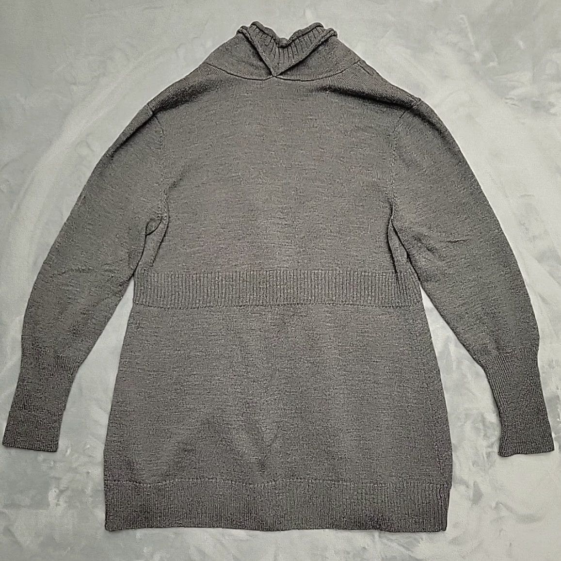 Eileen Fisher VINTAGE Eileen Fisher Cardigan Womens Large Gray Merino Wool Open Front Shawl Sweater Size L / US 10 / IT 46 - 7 Thumbnail