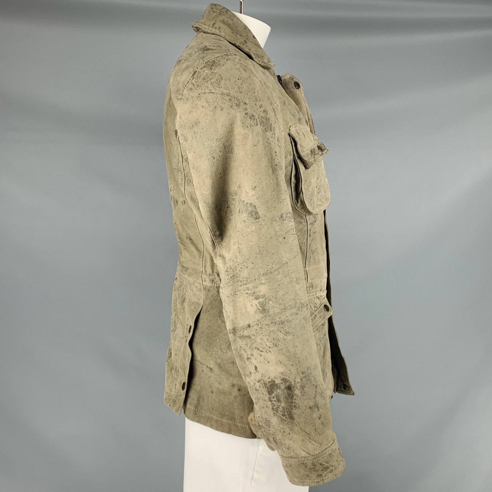 Allsaints ALLSAINTS Size L Grey Suede Zip Snaps Jacket Size US L / EU 52-54 / 3 - 2 Thumbnail