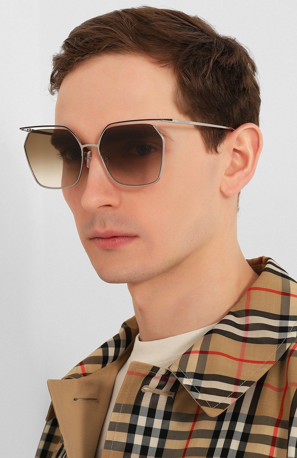 Alexander McQueen ALEXANDER MCQUEEN open frame oversize metal sunglasses Size ONE SIZE - 2 Thumbnail