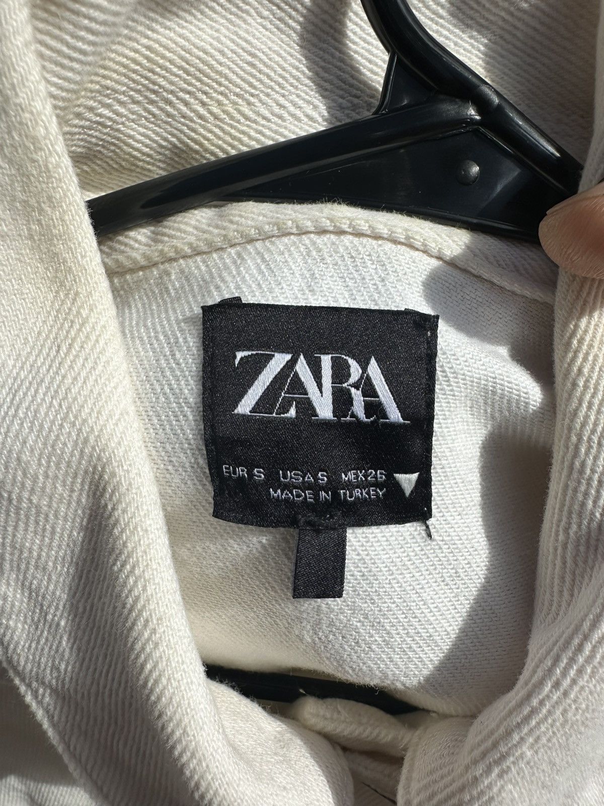 Zara Zara Oversized Denim Jean Jacket Ivory Women's S Trucker Size S / US 4 / IT 40 - 4 Thumbnail