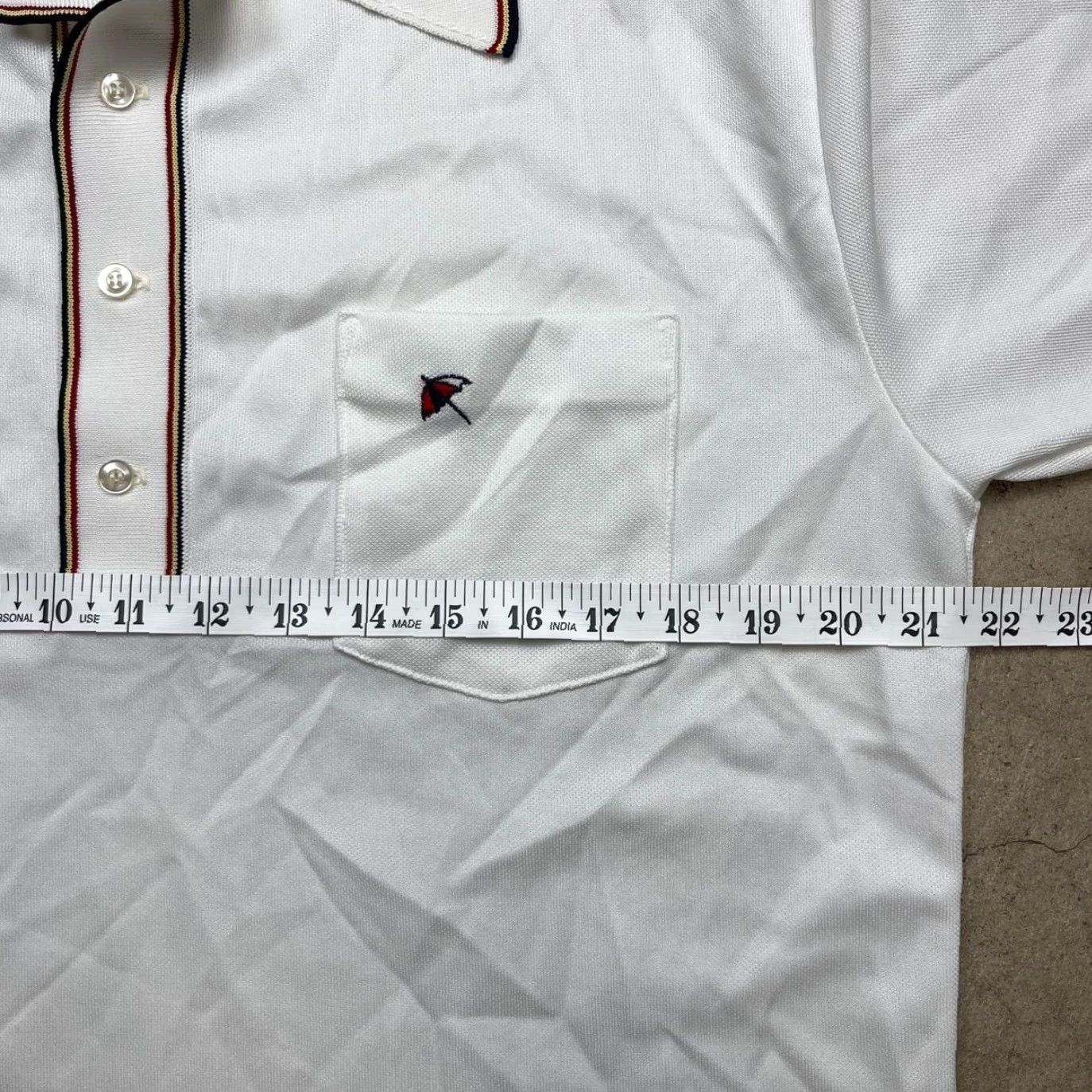 Vintage VINTAGE Robert Bruce Arnold Palmer Golf Polo Shirt Double Knit XL White Men Short Sleeve Polo Mens 70s Golf Polo Size US XL / EU 56 / 4 - 4 Thumbnail