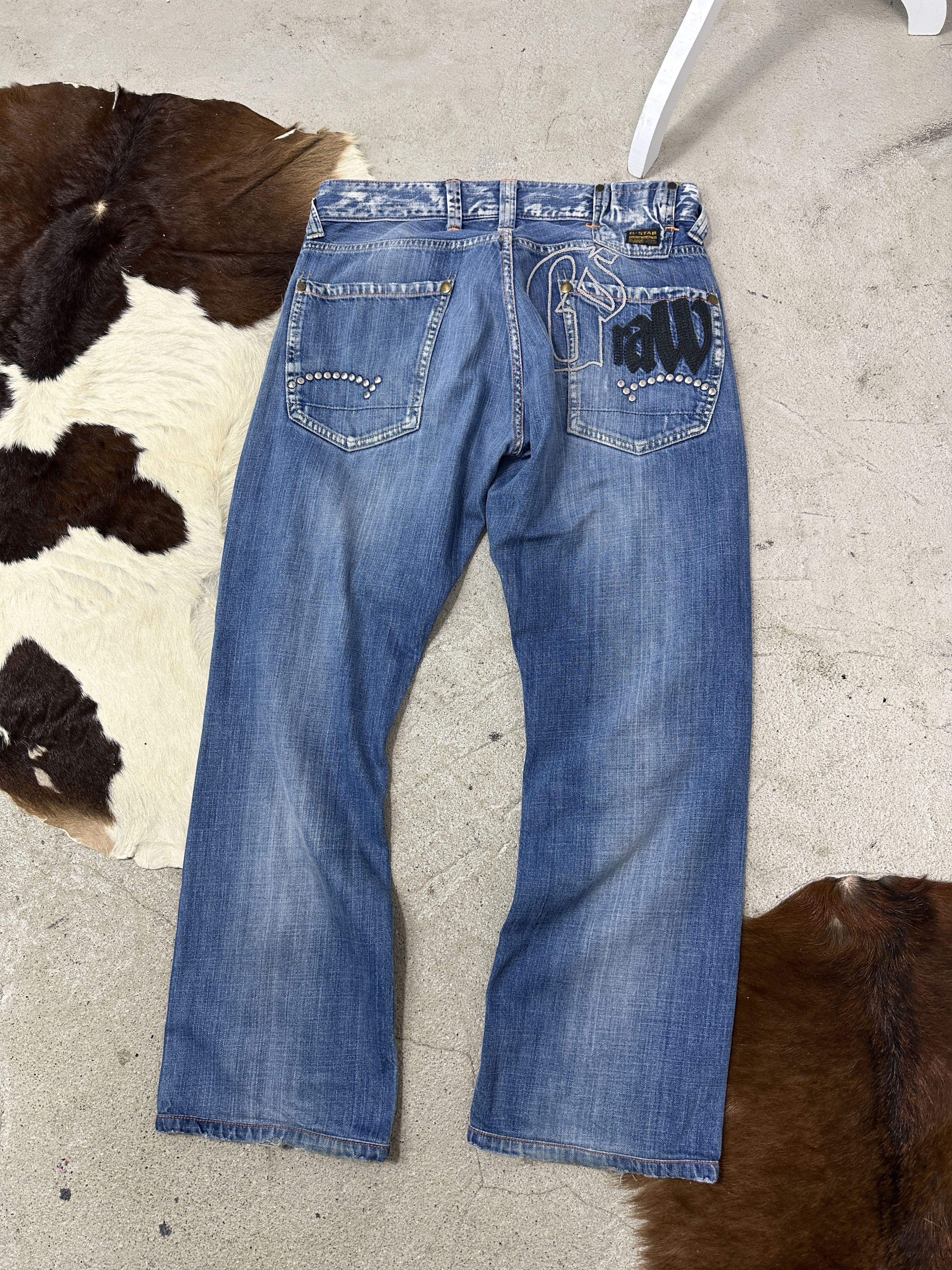 Vintage Vintage Denim Streetwear Studded Baggy G-Star Jeans Y2K Size US 32 / EU 48 - 2 Thumbnail