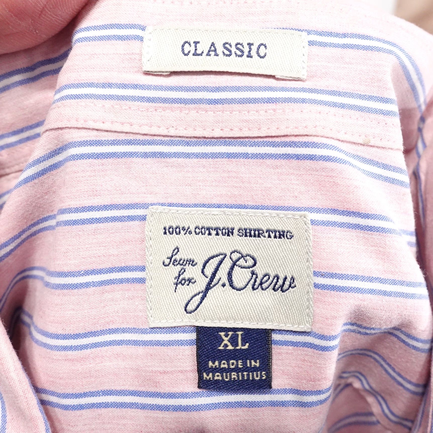 J.Crew J CREW Classic Fit Striped Button Down Shirt Mens XL Pink Blue Size US XL / EU 56 / 4 - 6 Thumbnail