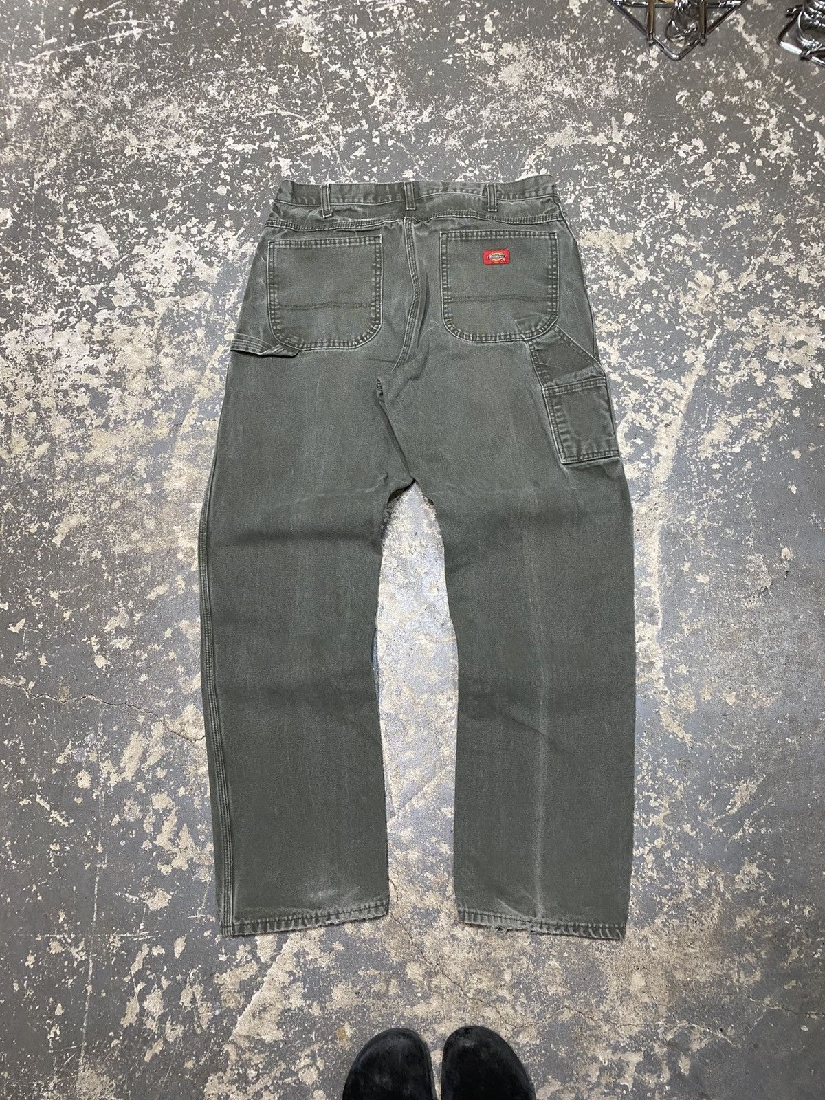 Carhartt × Dickies × Vintage Vintage Dickies Green Faded Carpenter Baggy Fit Pants Size US 36 / EU 52 - 1 Thumbnail