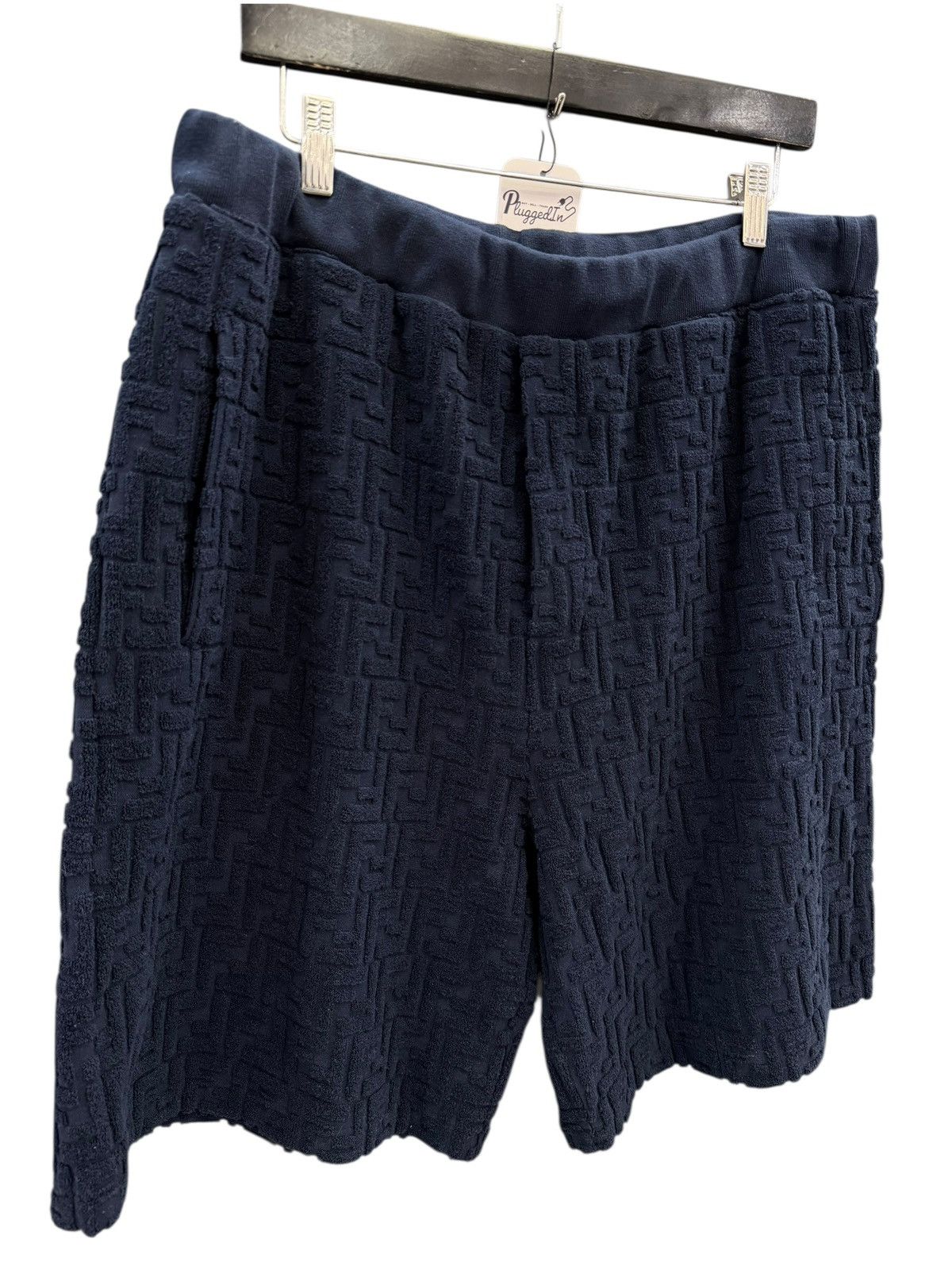 Fendi Fendi F Print Navy Towel Shorts Size US 38 / EU 54 - 2 Thumbnail