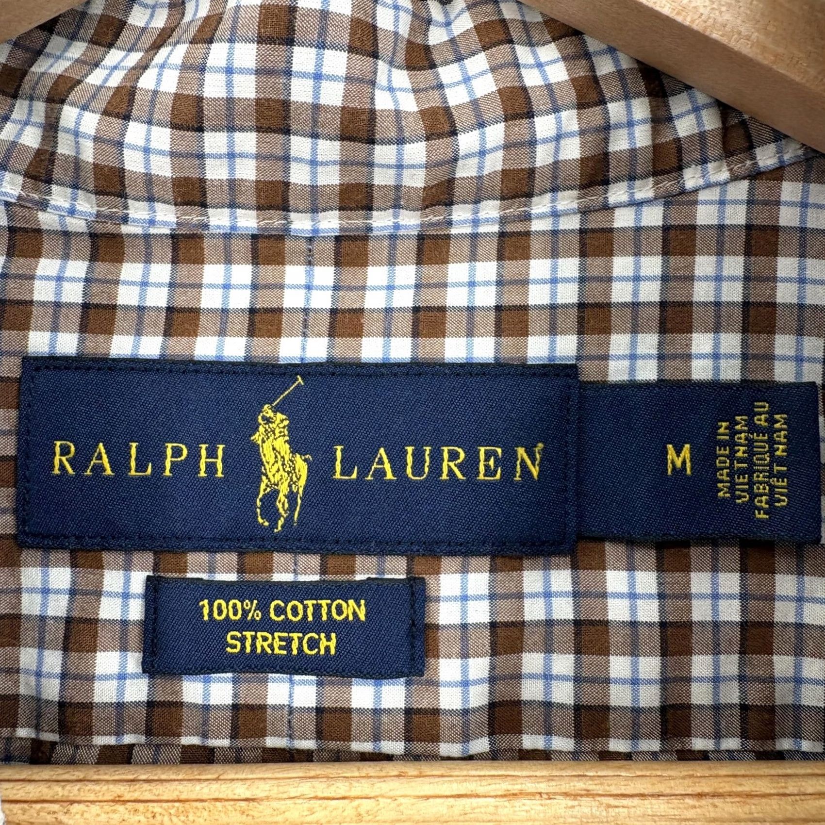 Ralph Lauren Ralph Lauren Shirt Mens Medium Brown Check Long Sleeve Button Down Stretch Pony Size US M / EU 48-50 / 2 - 4 Thumbnail