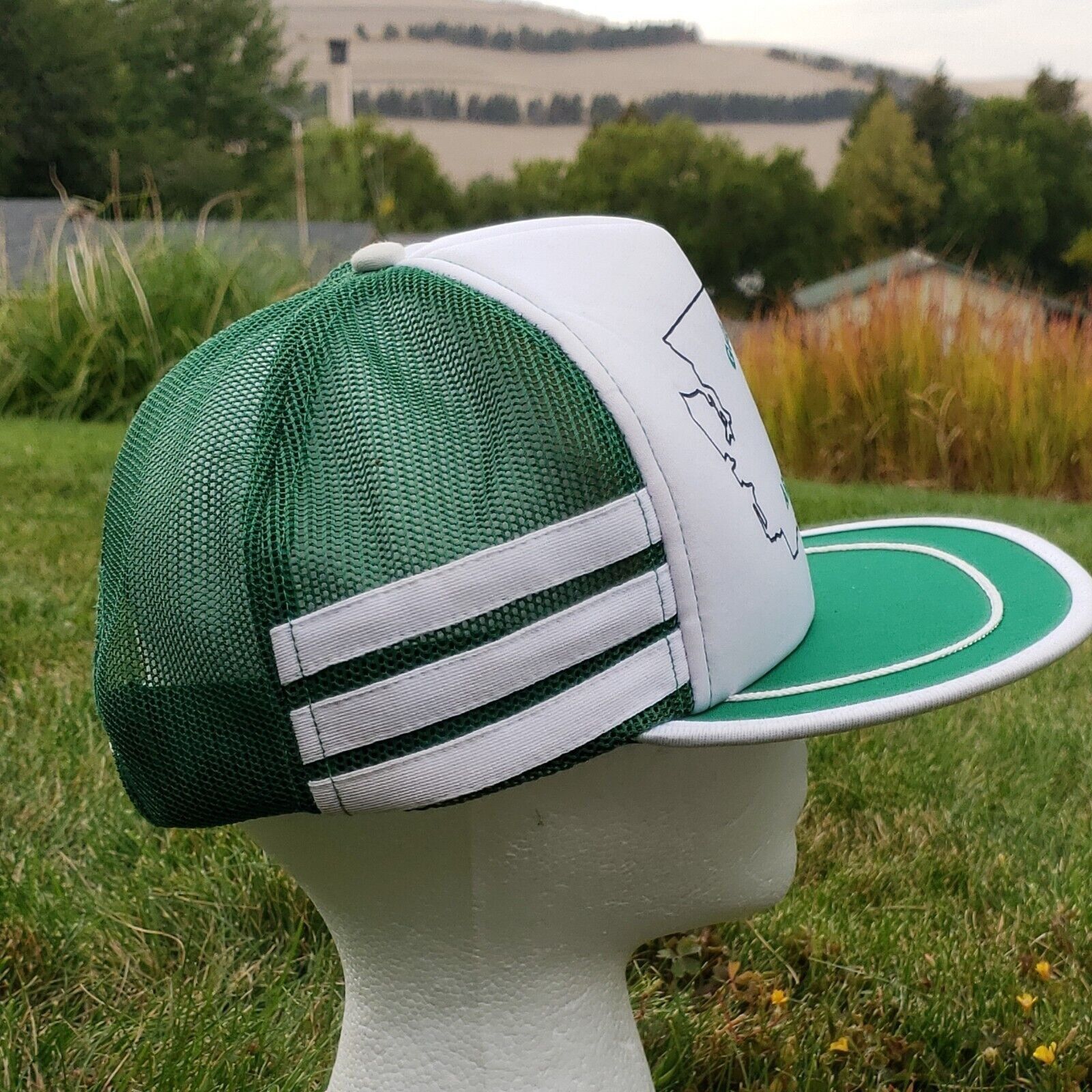 Vintage 3 Stripe 5 Panel Hat Green Giant Asparagus Snapback Foam Vin Size ONE SIZE - 6 Thumbnail