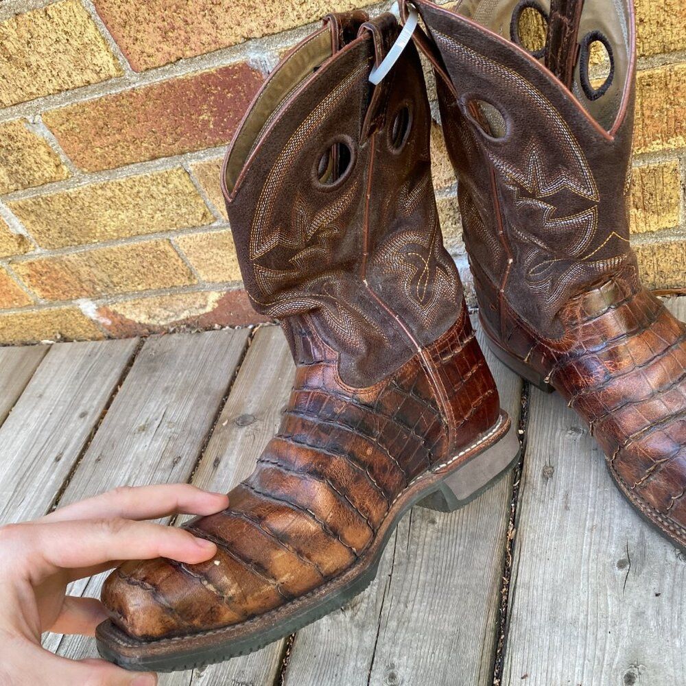 DOUBLE HELIX Double-H Boots Men's Size 8.5 Wide Roper Western Cowboy Le Size US 8.5 / EU 41-42 - 6 Thumbnail