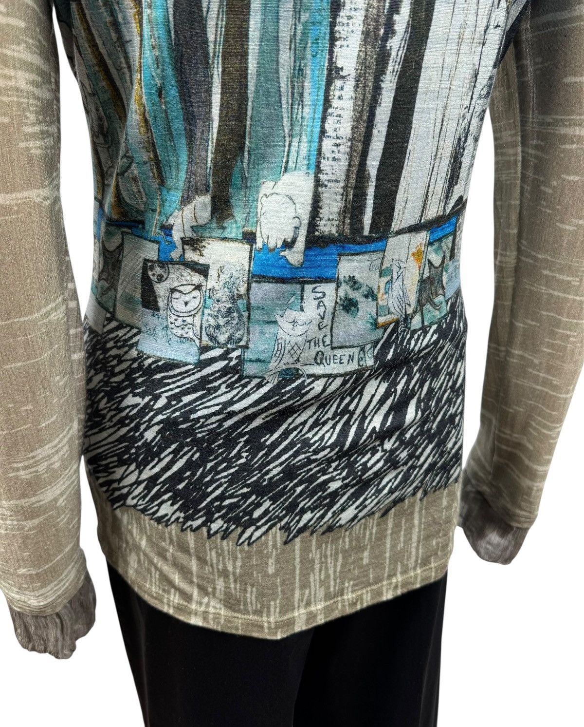 Other Save The Queen Printed Longsleeve Wool Fringed Silk size L Size L / US 10 / IT 46 - 11 Thumbnail