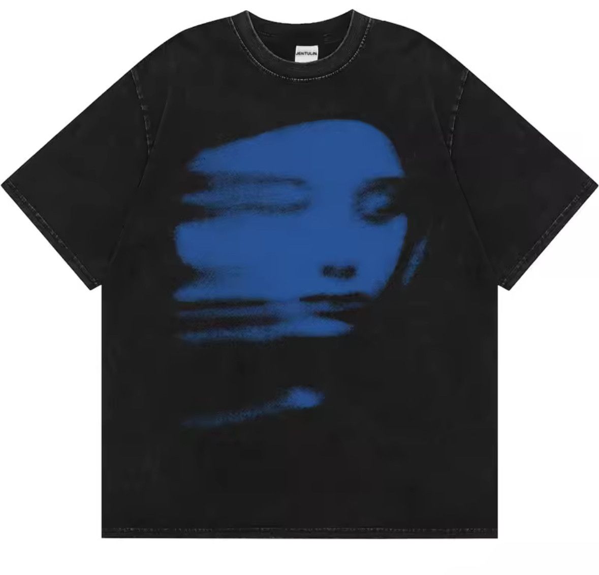 Japanese Brand Y2K Vintage Blue FACE Washed Short Sleeve T-Shirt Size US XL / EU 56 / 4 - 1 Thumbnail