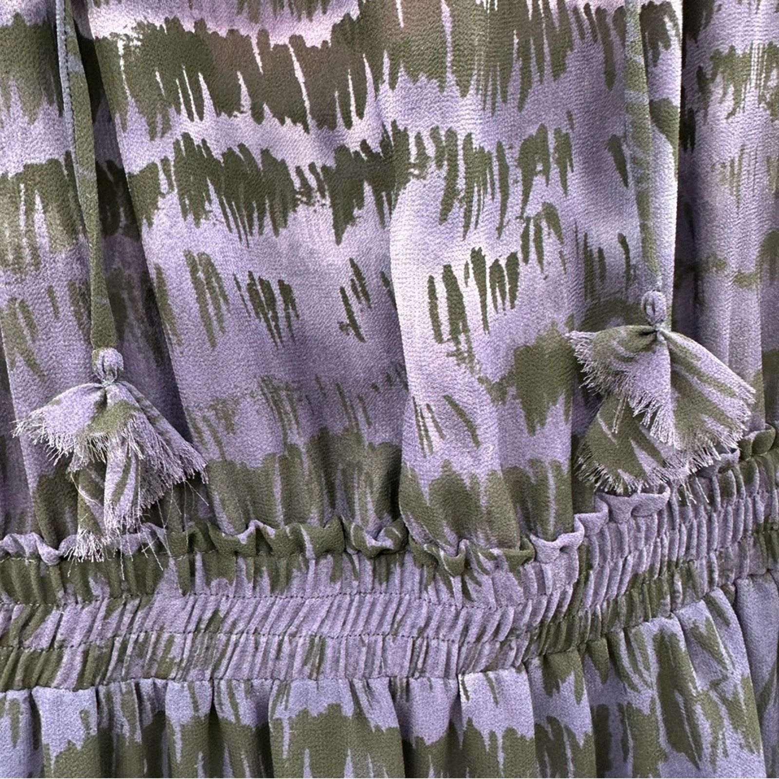 MISA Los Angeles Misa Los Angeles Becca Purple Tie Dye Tassel Tie Mini Dress Size XS / US 0-2 / IT 36-38 - 9 Thumbnail