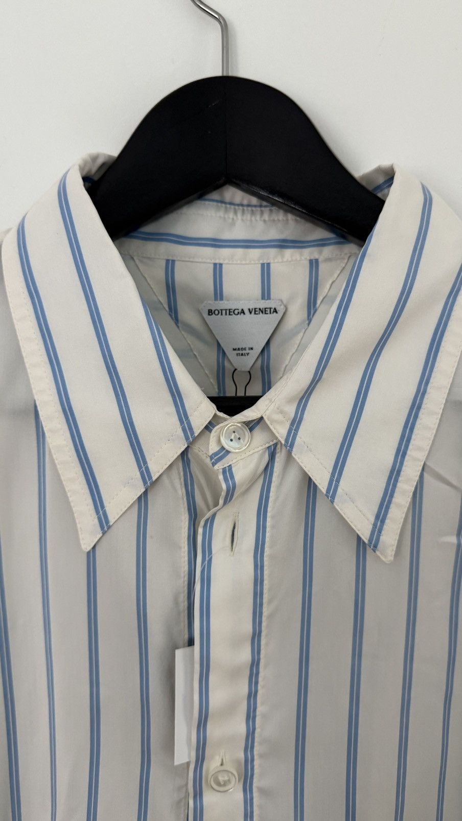 Bottega Veneta Bottega Veneta Silk Striped Short Sleeve Shirt Size US M / EU 48-50 / 2 - 7 Thumbnail