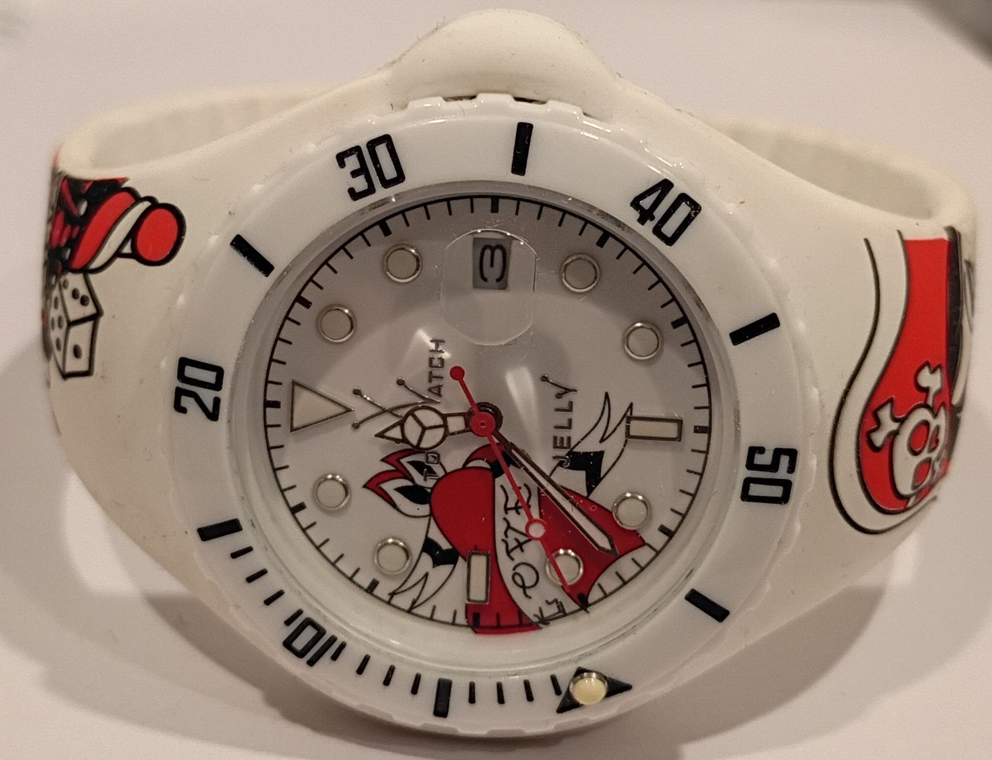 Other ToyWatch Jelly Tattoo Watch JYT01WH White Pin Up Love Size ONE SIZE - 2 Thumbnail