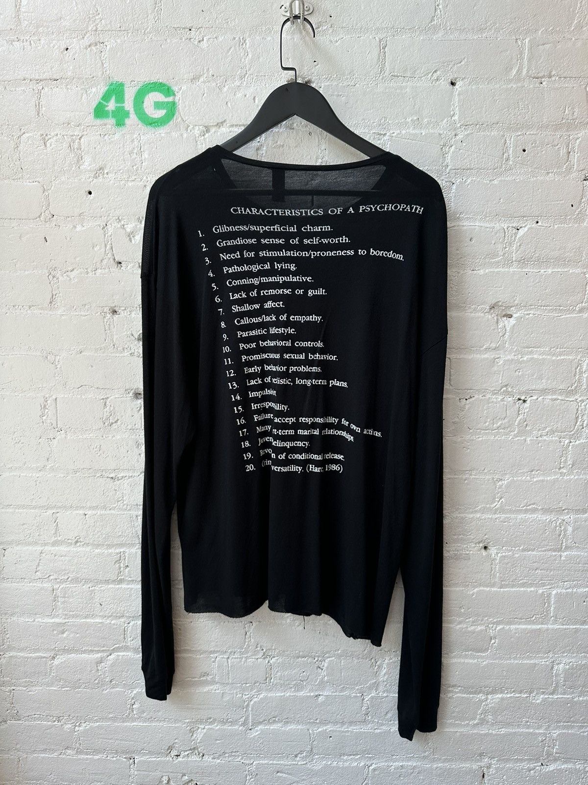 ERD PSYCHOPATH LONG-SLEEVE SZ-L